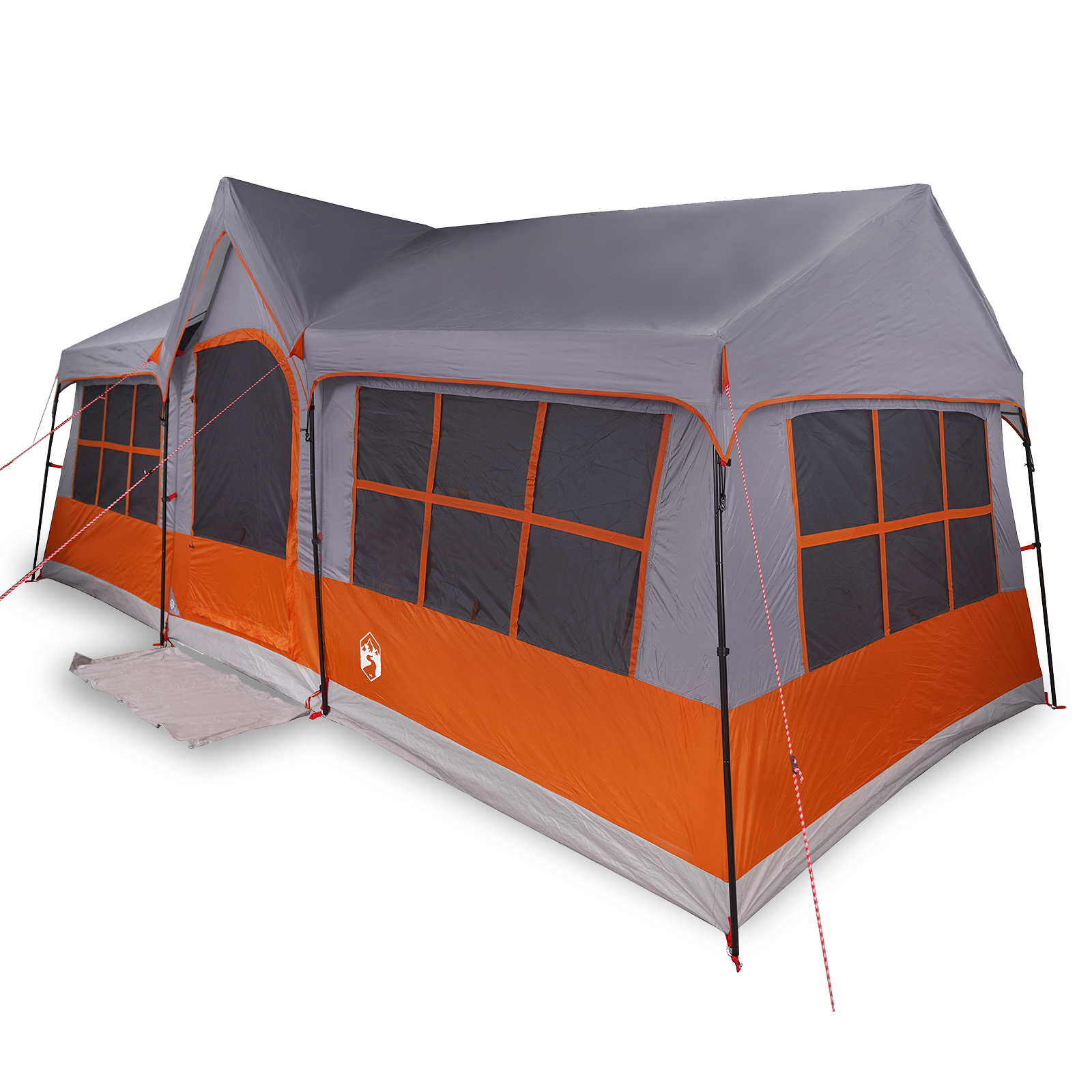 Camping Tent with Windows Grey and Orange 12-Person Waterproof - Image 3