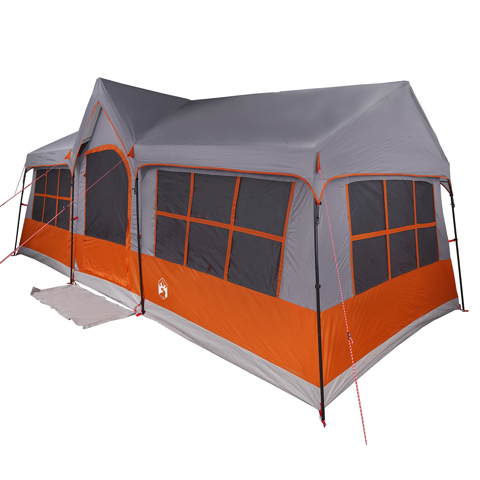 Camping Tent with Windows Grey and Orange 12-Person Waterproof - Image 2