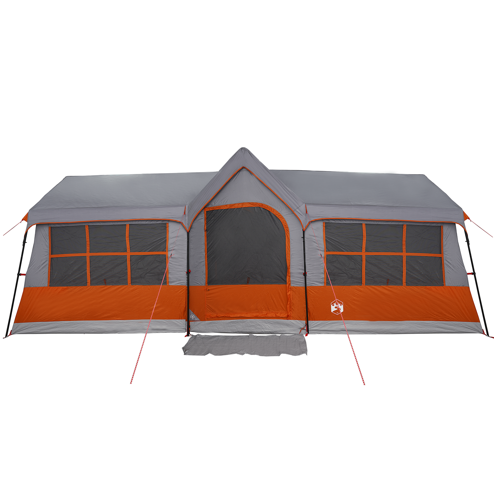 Camping Tent with Windows Grey and Orange 12-Person Waterproof - Image 5