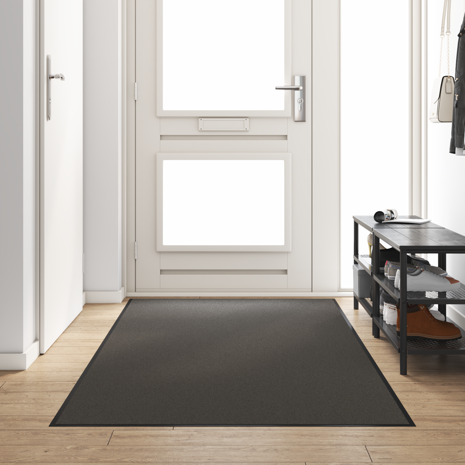 Deurmat Wasbaar Antraciet 120×250 cm