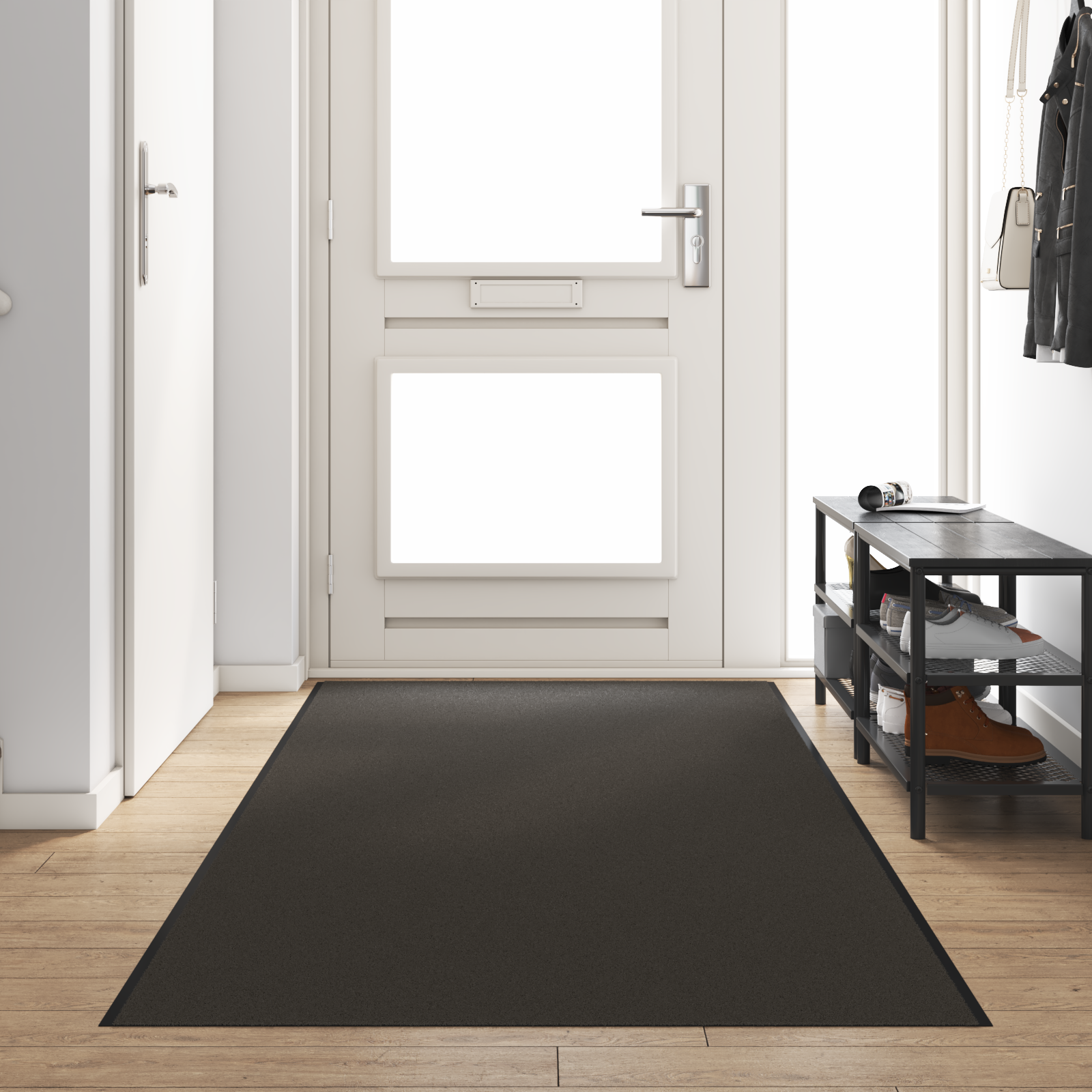 Deurmat Wasbaar Antraciet 120×400 cm