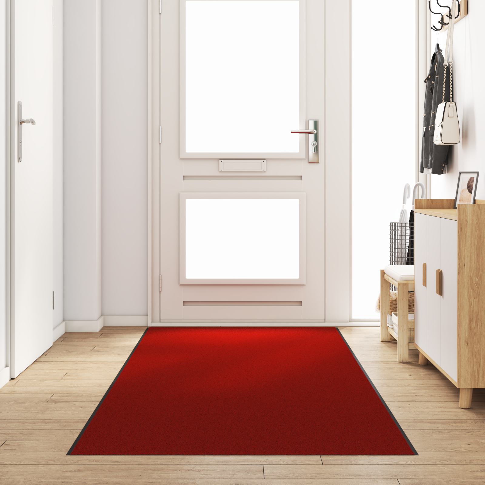 Deurmat Wasbaar Rood 120×350 cm