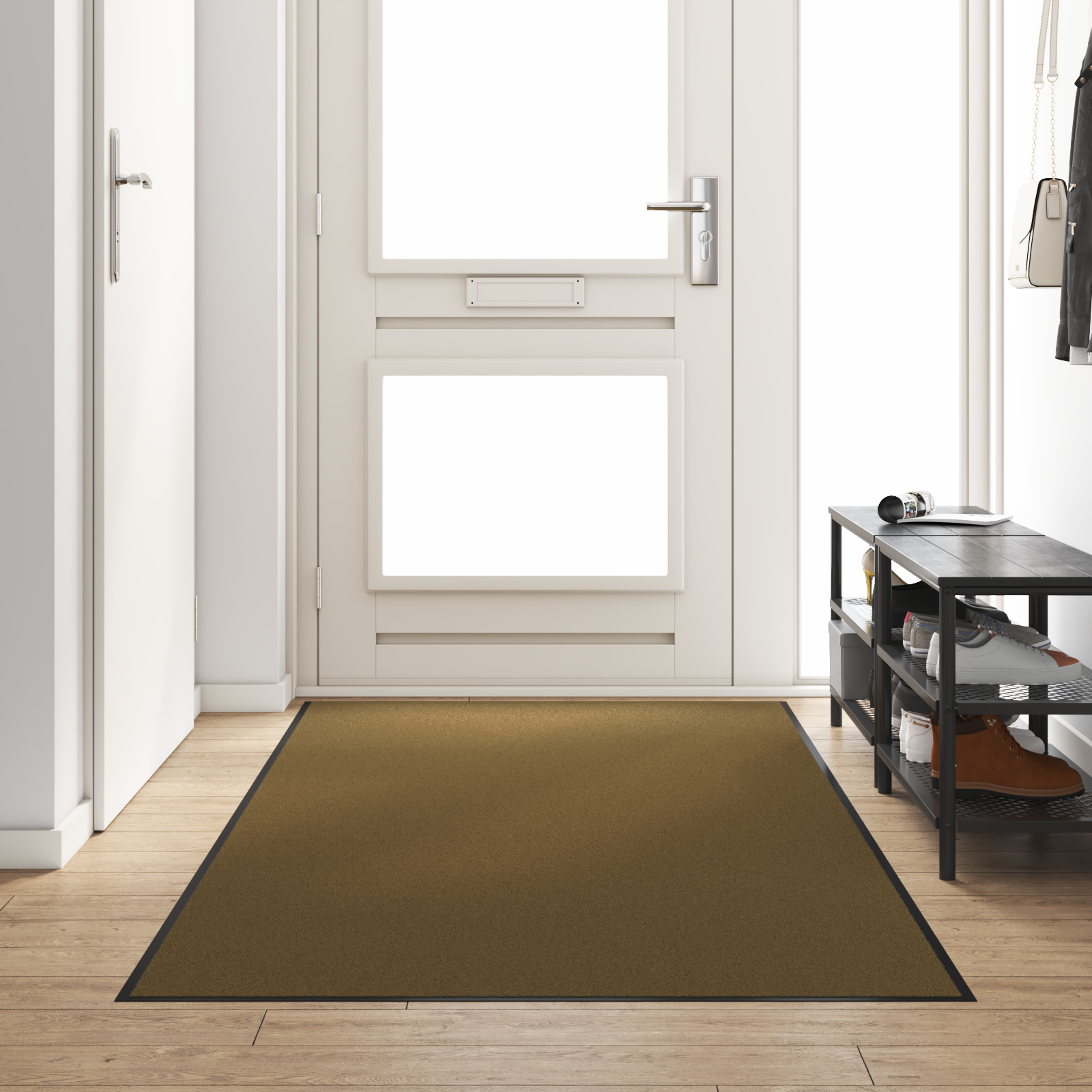 Washable Brown Doormat 120x300 cm