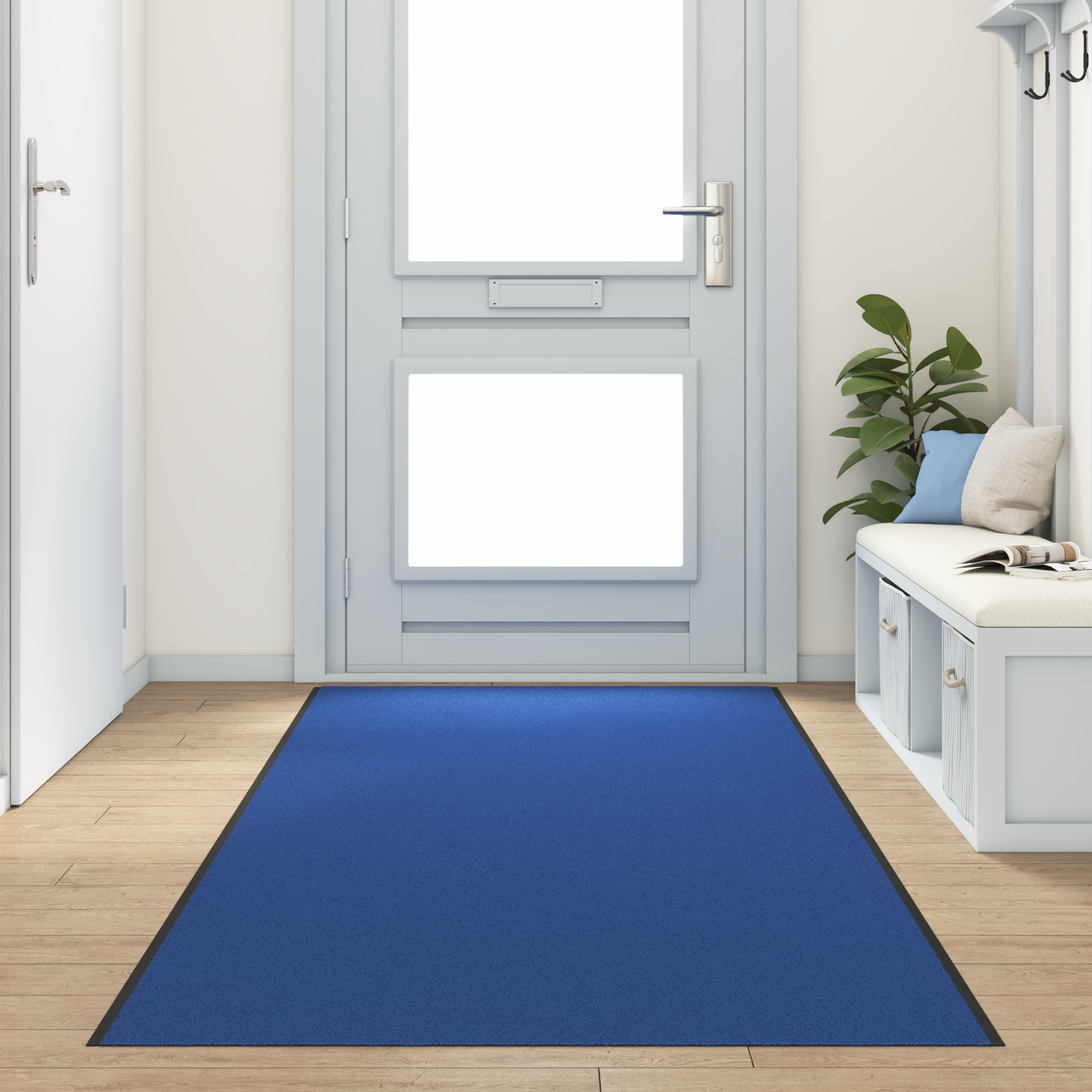 Deurmat Wasbaar Blauw 120×400 cm