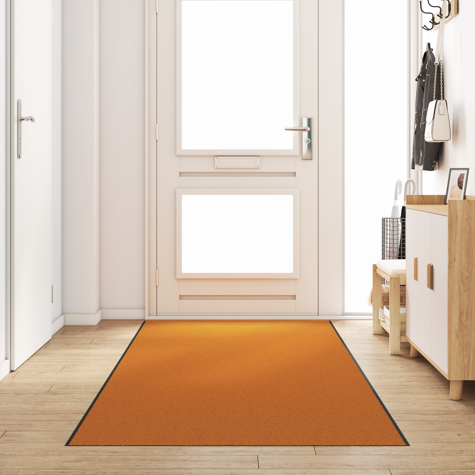 Washable Doormat in Orange - 120x400 cm