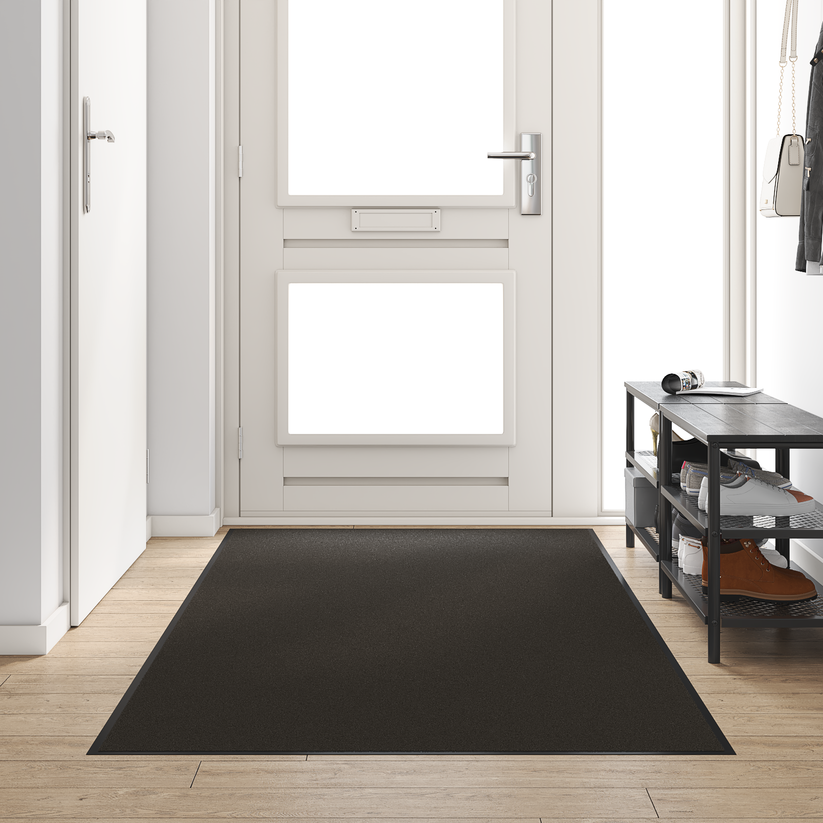 Black Rectangular Door Mat 120x300 cm