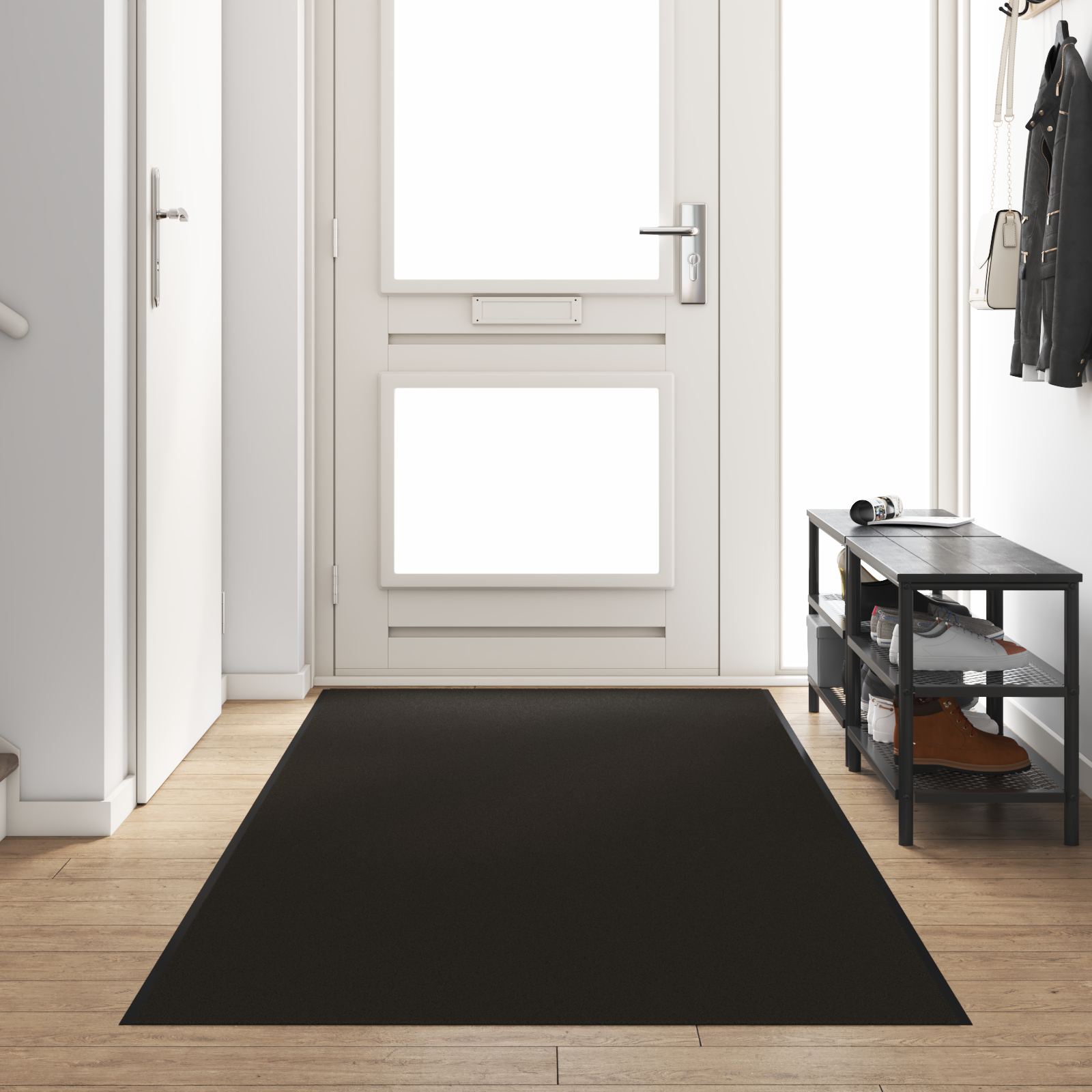 Thumbnail - vidaXL Fußmatte Rechteckig Schwarz 120x400 cm
