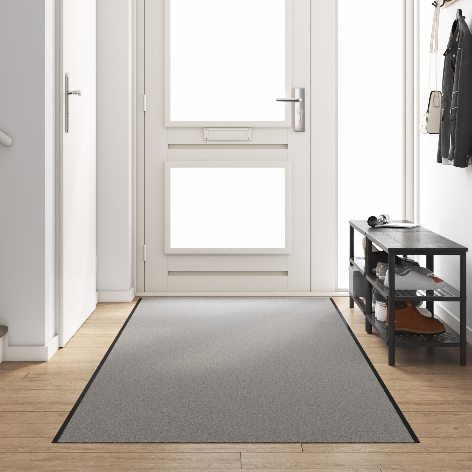 Grey Rectangular Door Mat 120x350 cm