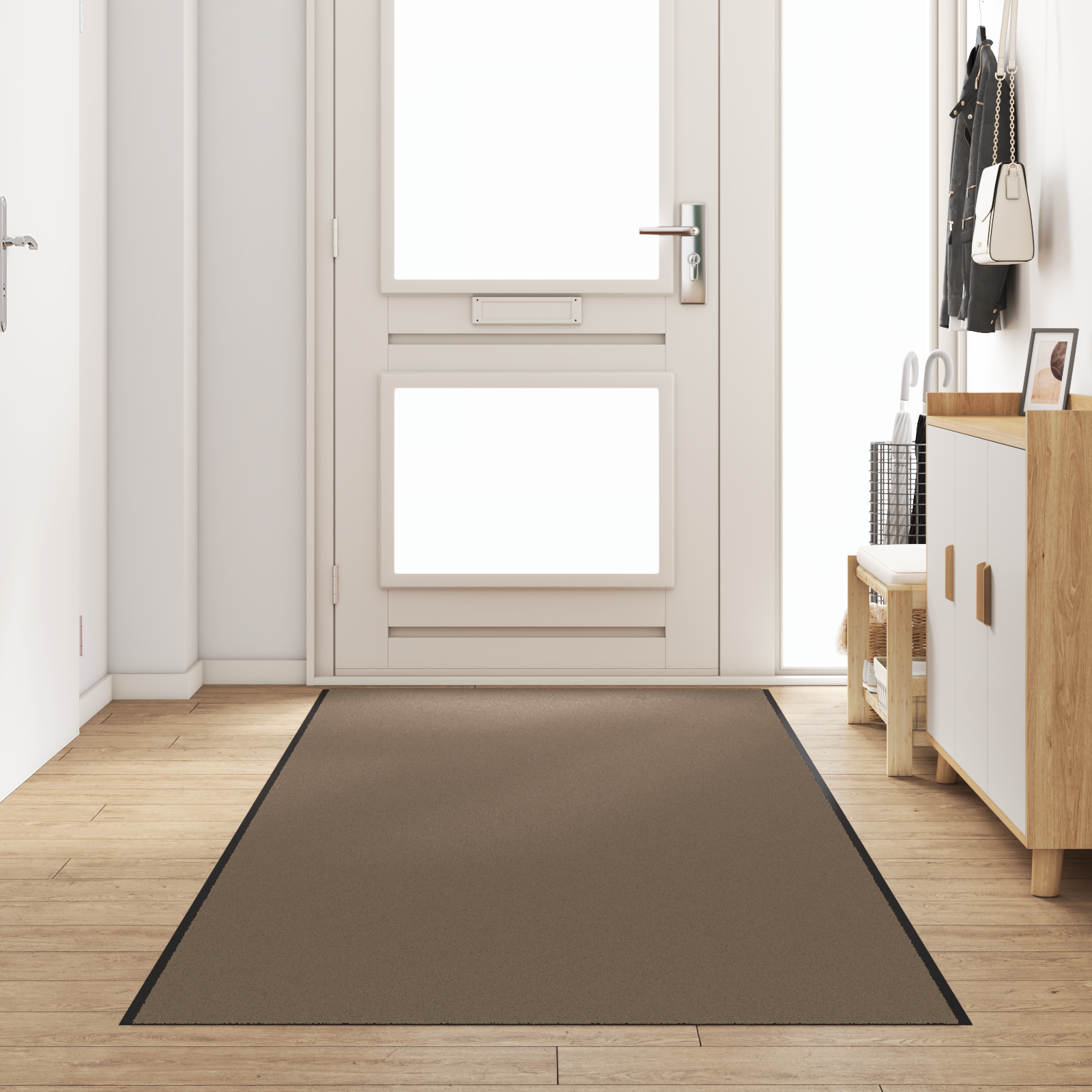 Beige Rectangular Door Mat 120x350 cm