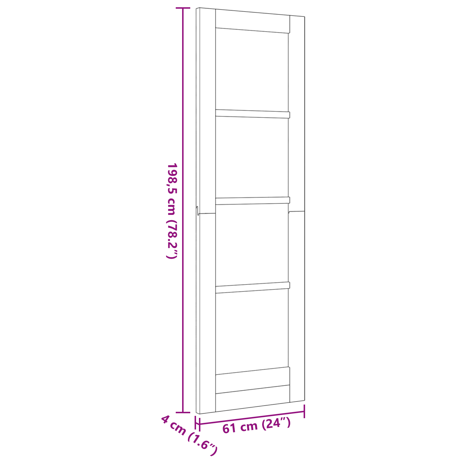 Interior Door "ORKDAL" 61x198.5 cm Solid Wood Pine - Image 10