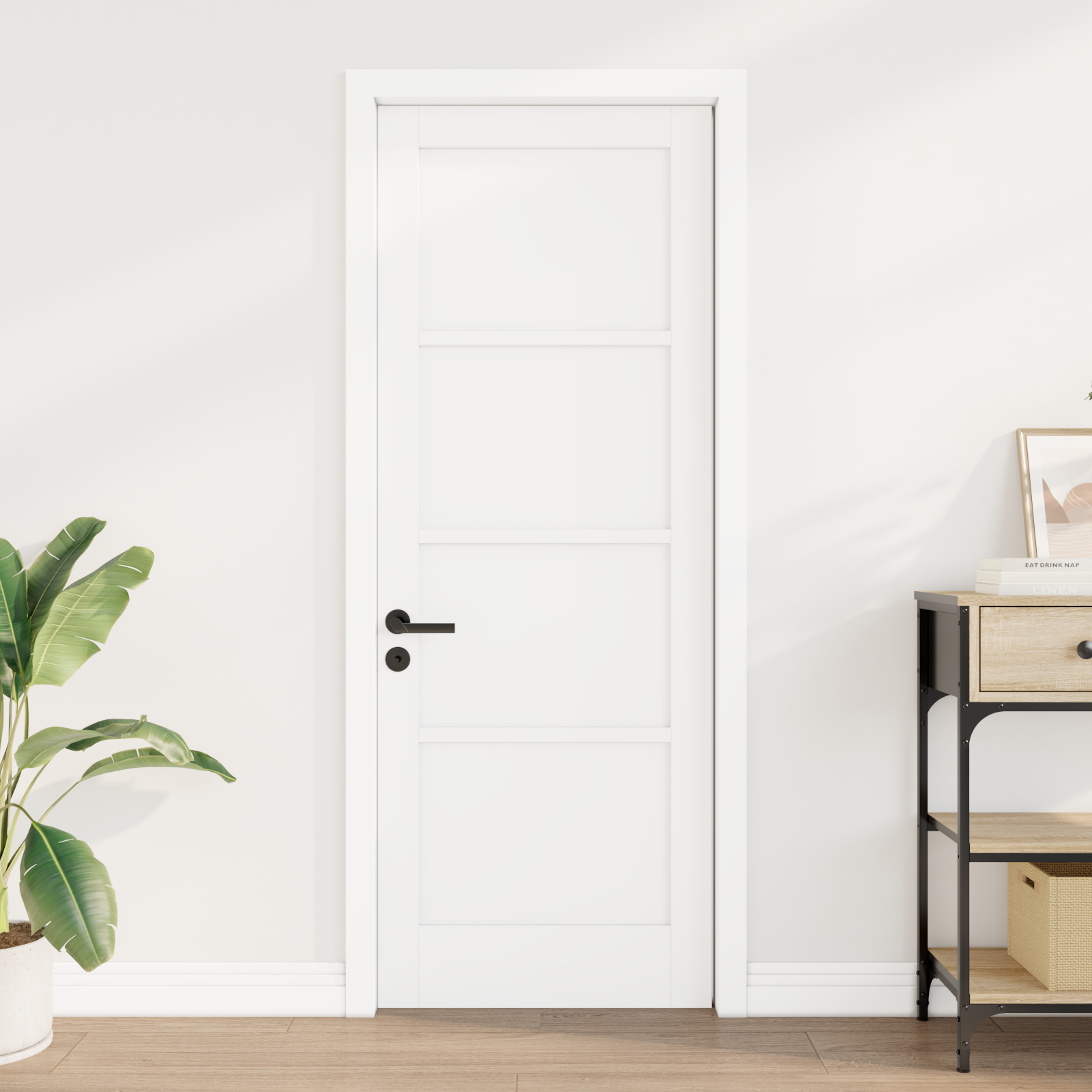 Interior Door "ORKDAL" White 73.5x198.5x4 cm Solid Wood Pine - Image 4