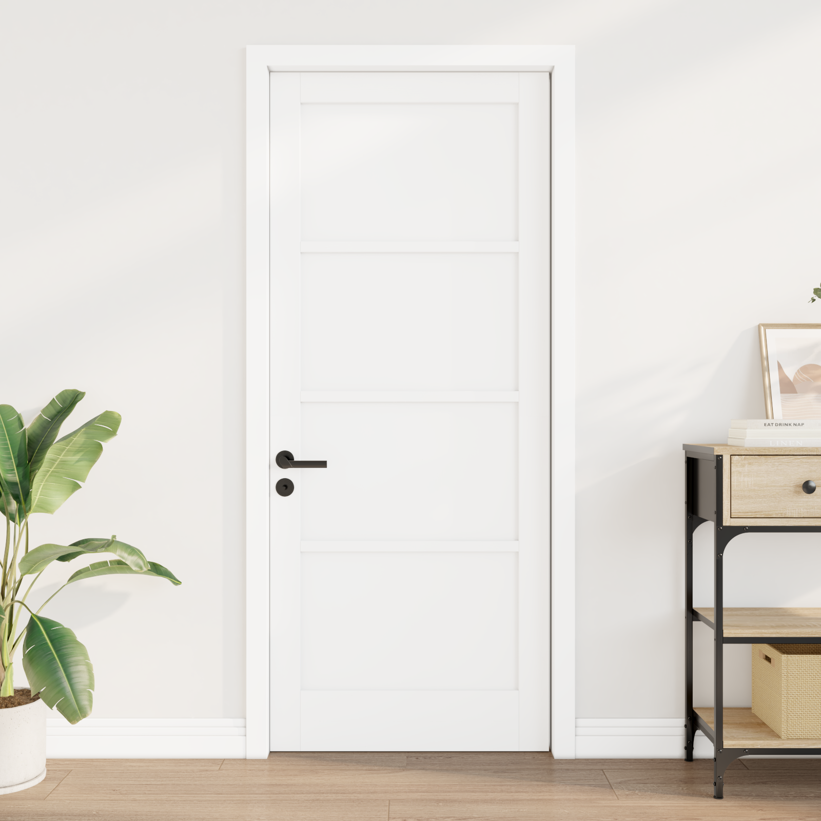 Interior Door 'ORKDAL'White 83x202x4 cm Solid Wood Pine - Image 4