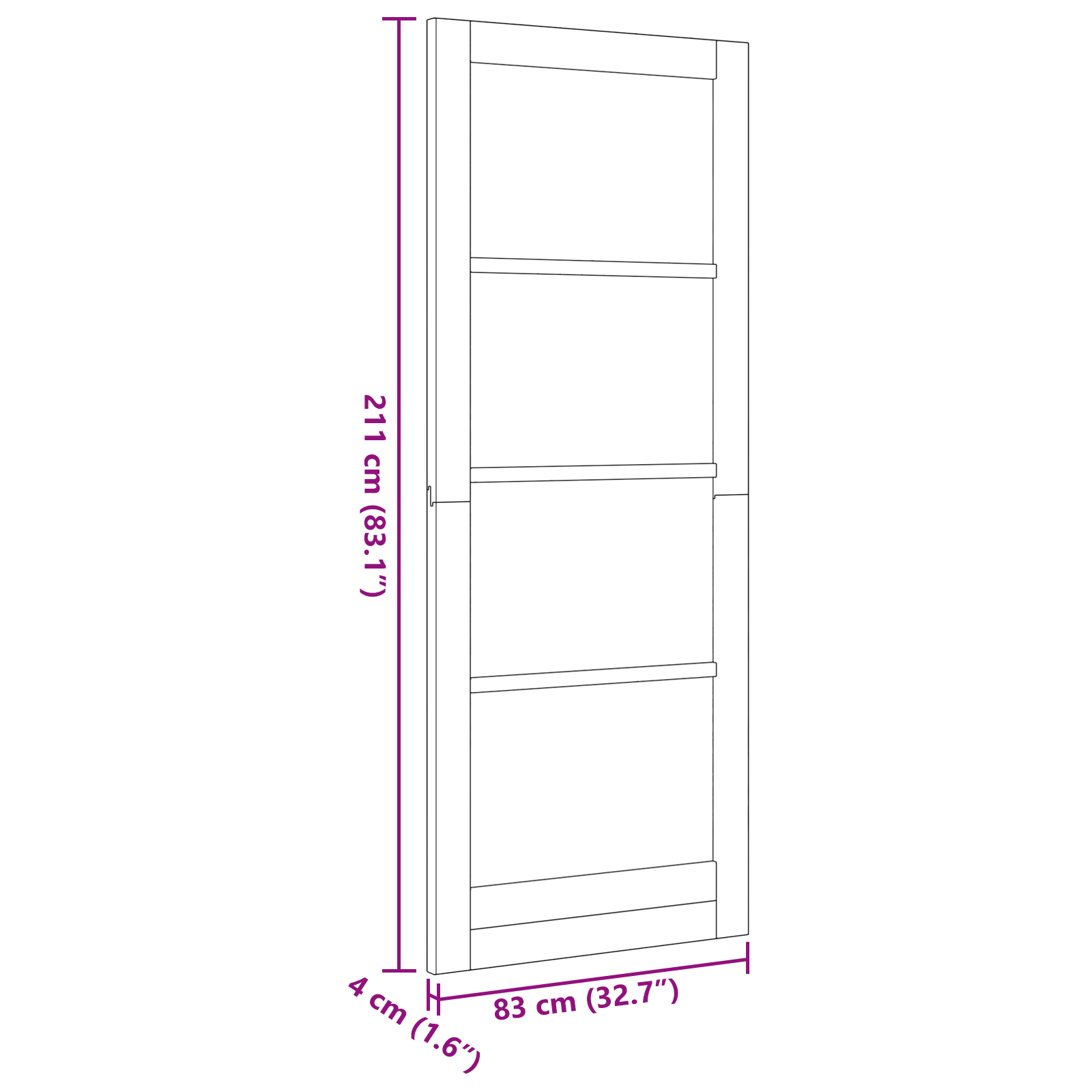 Interior Door "ORKDAL" 83x211x4 cm Solid Wood Pine - Image 8