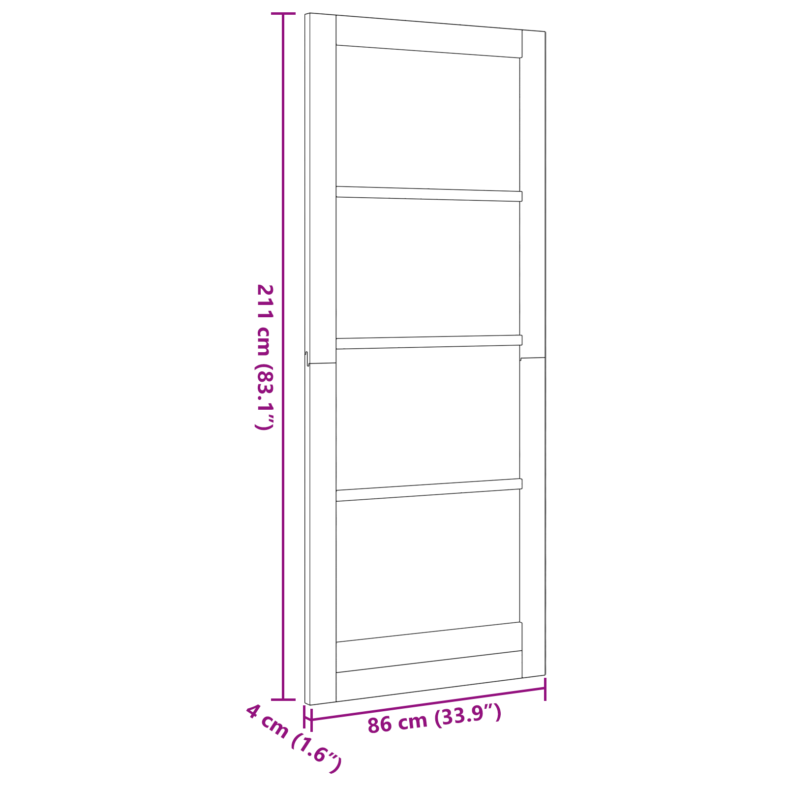 Interior Door 'ORKDAL'86x211x4 cm Solid Wood Pine - Image 10