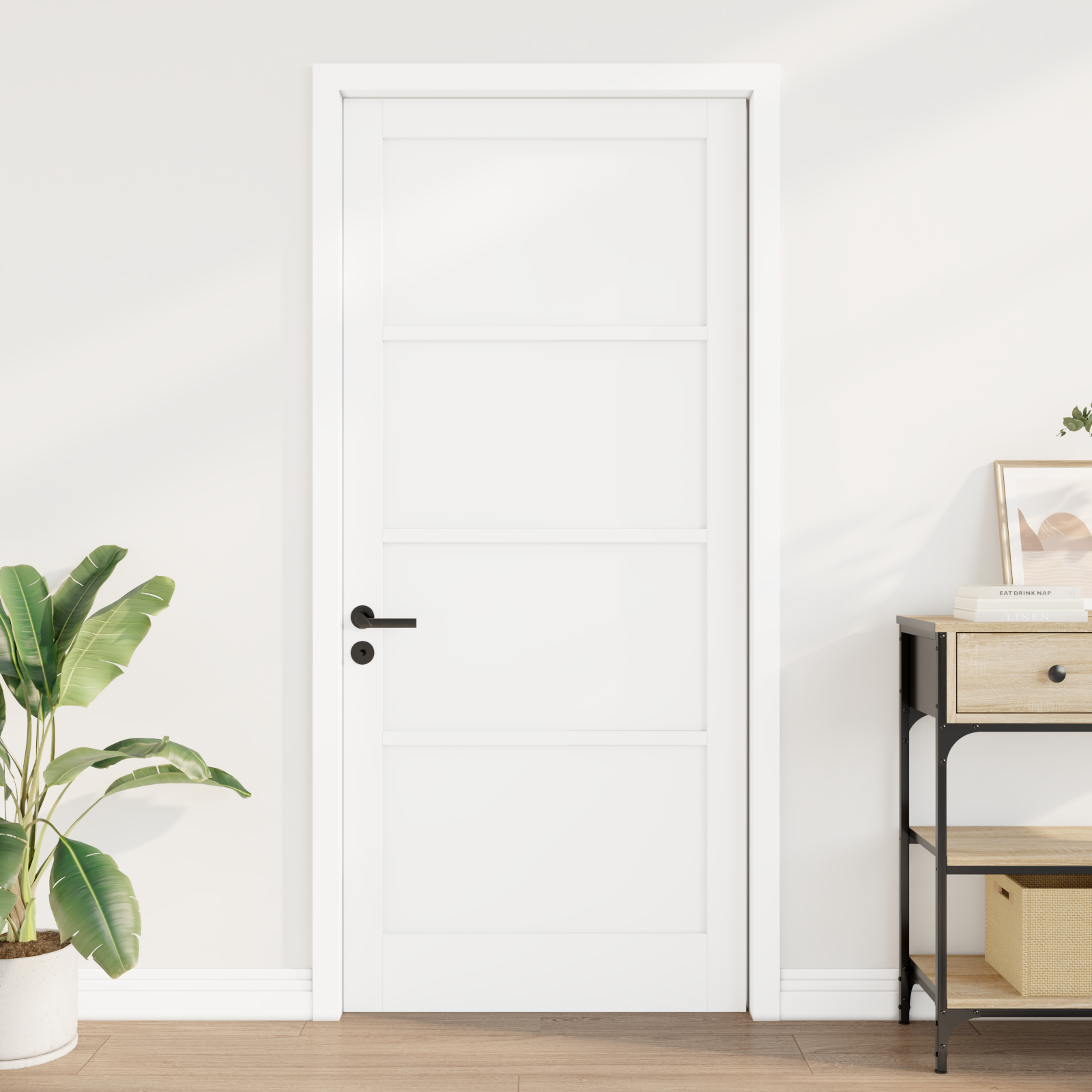 Interior Door "ORKDAL" White 93x211x4 cm Solid Wood Pine - Image 3