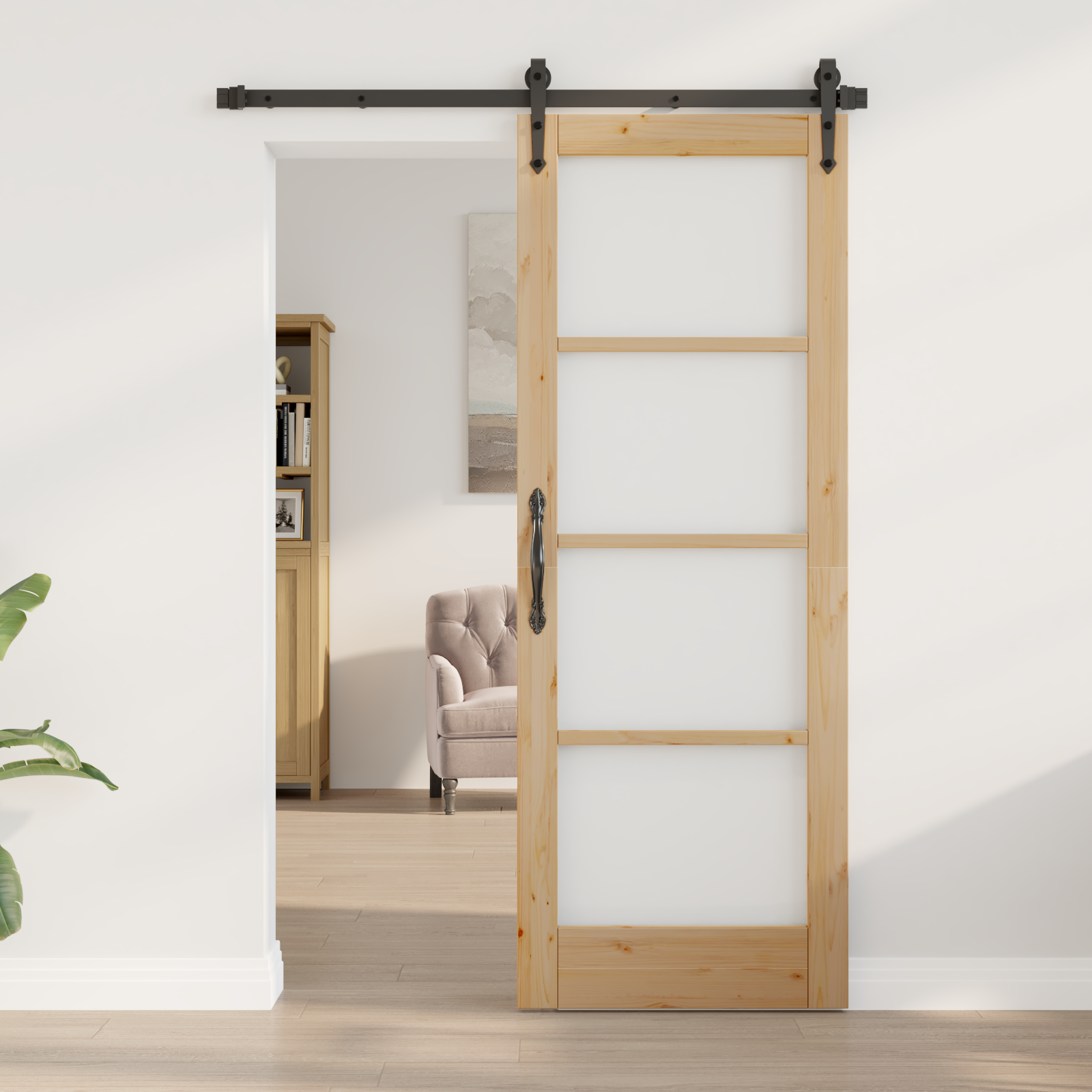 Interior Door with Glass "ORKDAL" 73,5x198,5x4 cm Solid Wood Pine