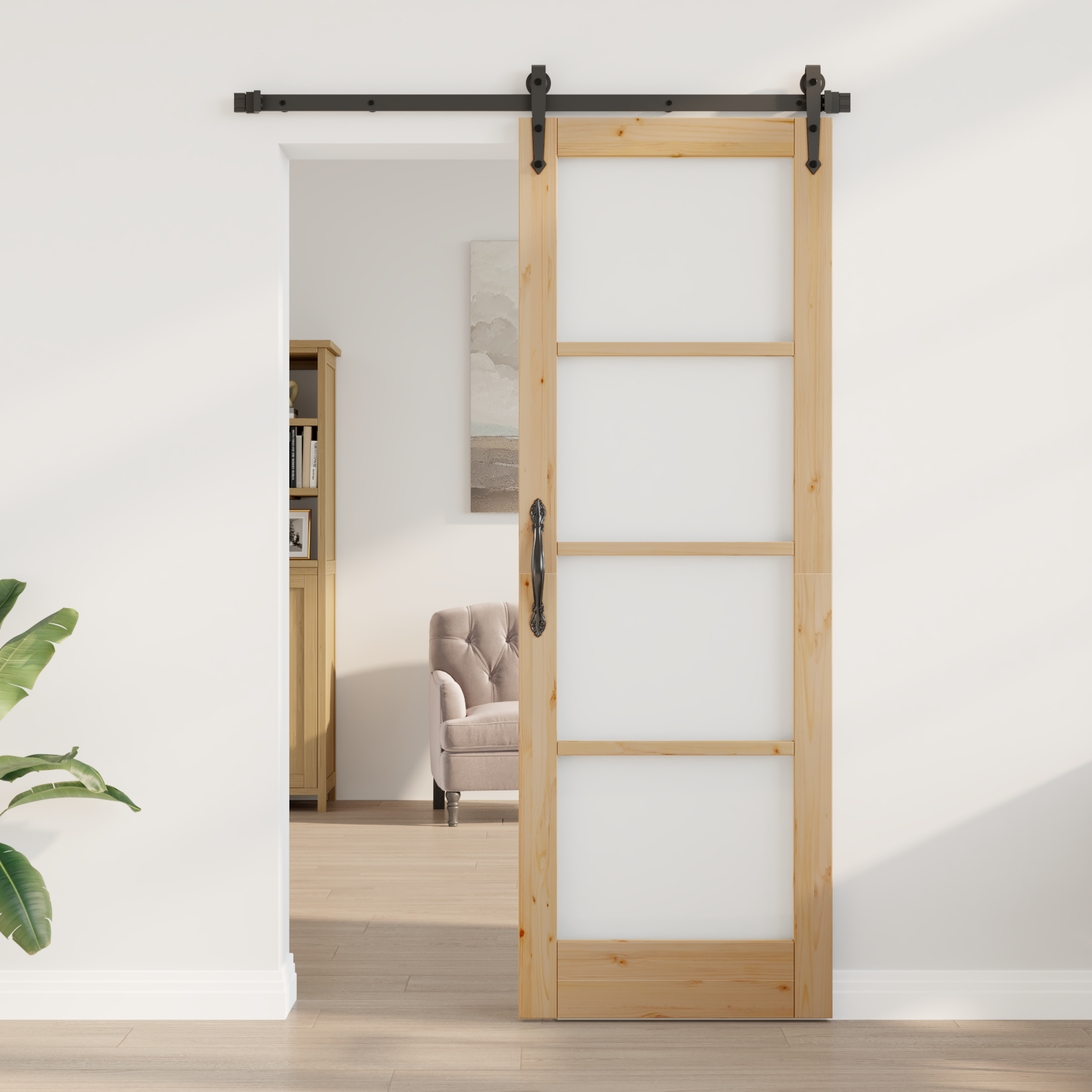 Interior Door with Glass "ORKDAL" 73,5x211x4 cm Solid Wood Pine