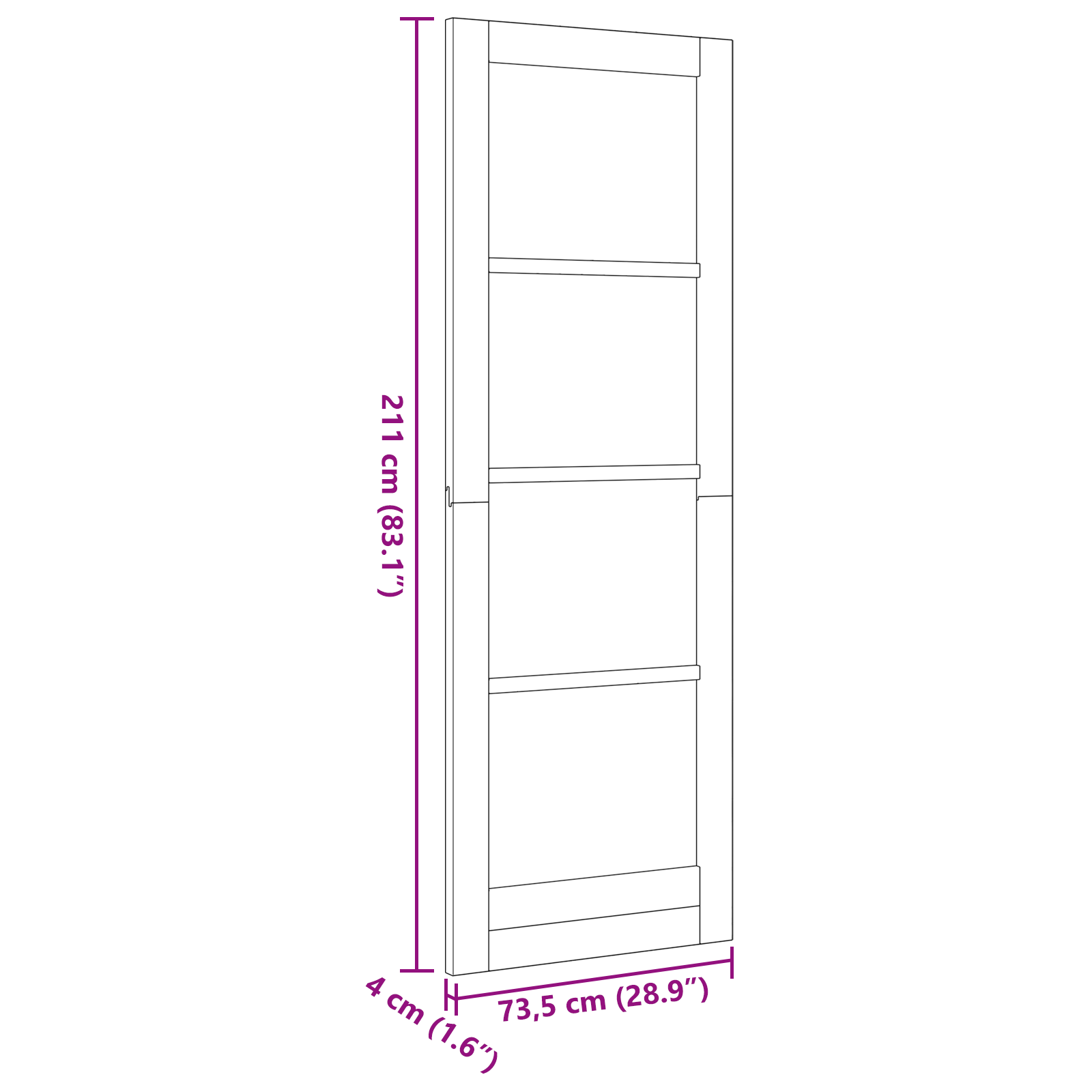 Interior Door with Glass "ORKDAL" 73,5x211x4 cm Solid Wood Pine - Image 10