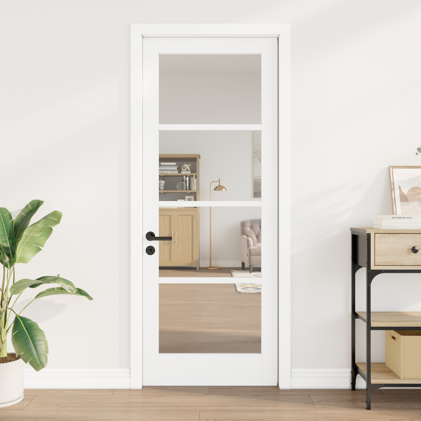 Interior Door with Glass "ORKDAL" White 78x202x4 cm - Image 3