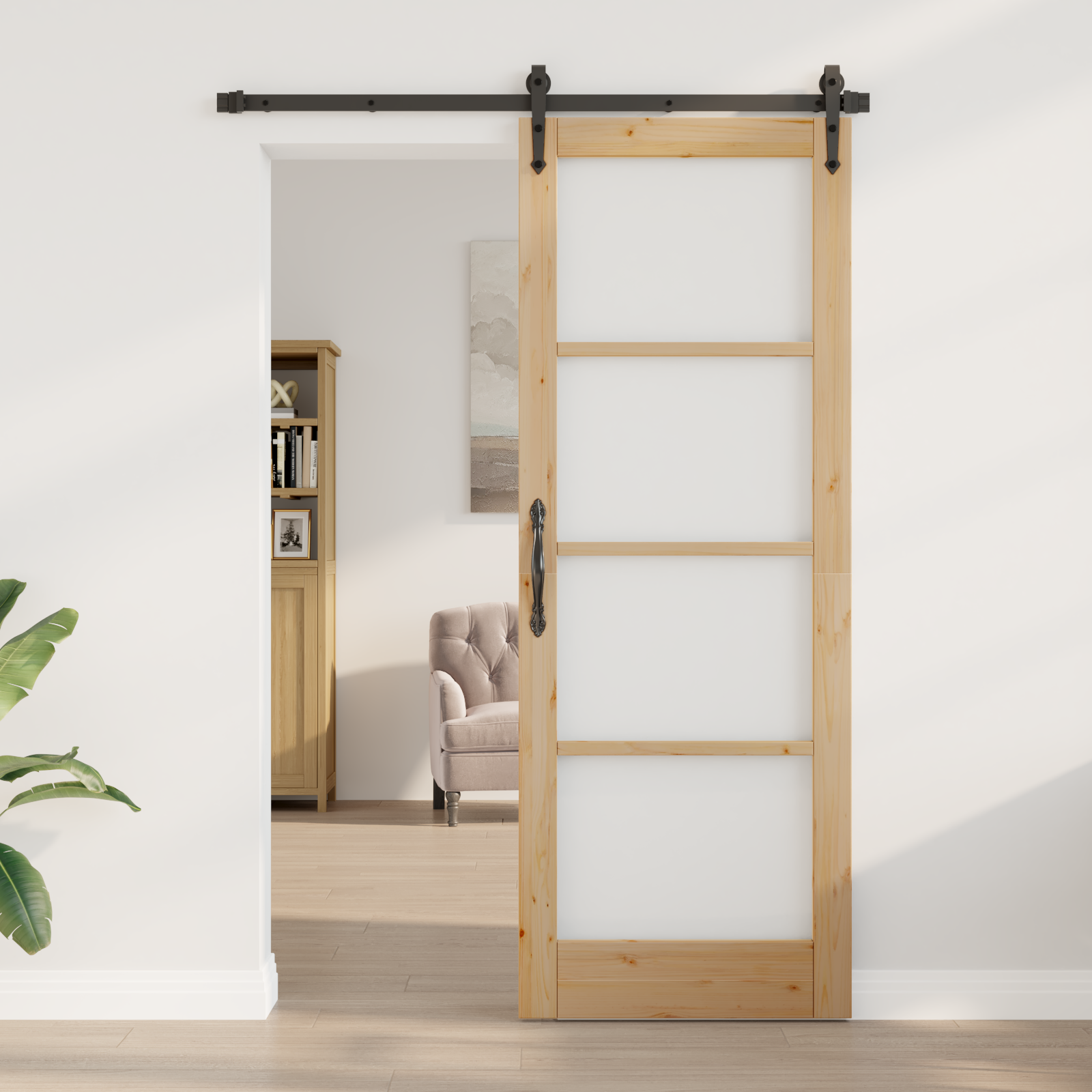 Interior Door with Glass "ORKDAL" 78x211x4 cm Solid Wood Pine