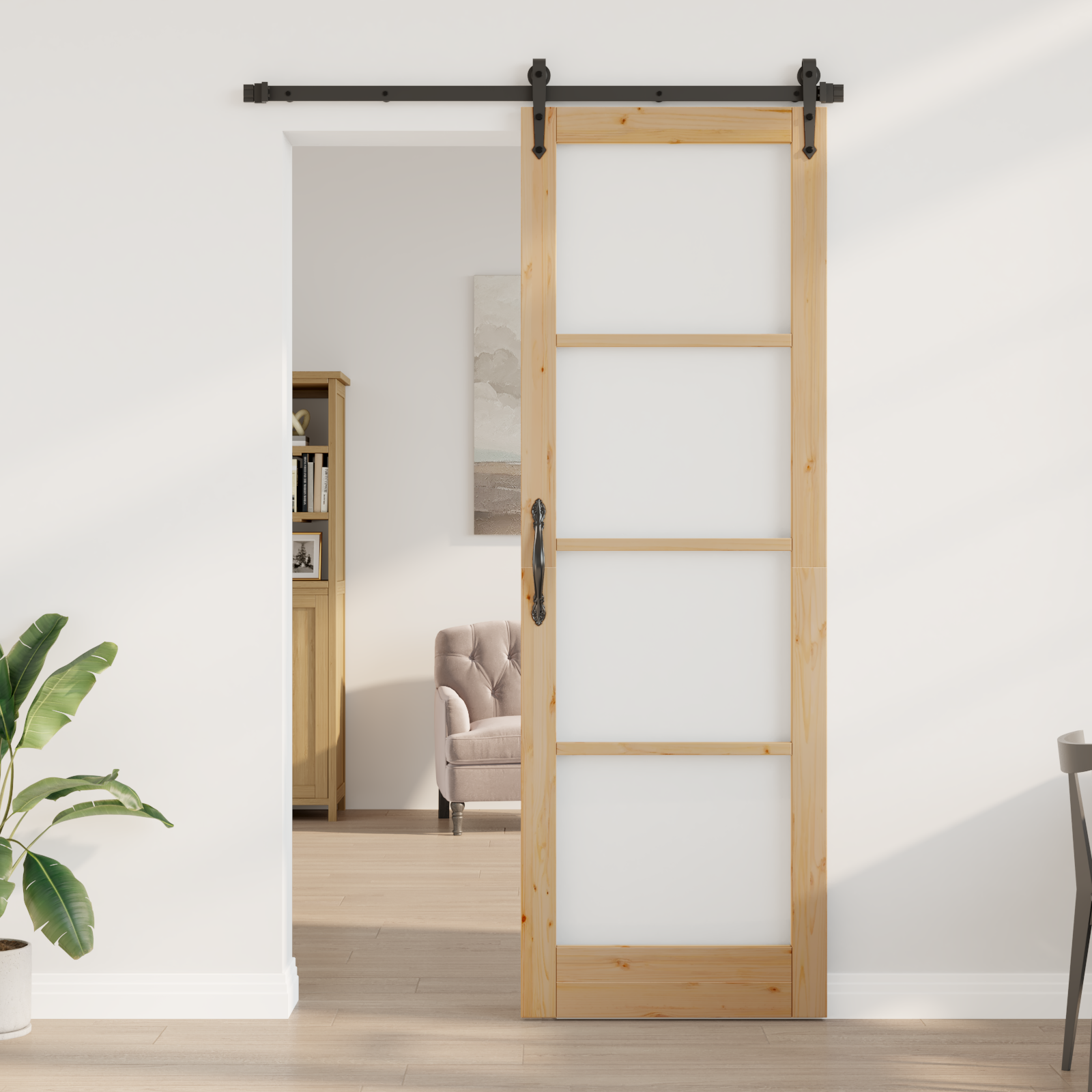 Interior Door with Glass "ORKDAL" 78x232x4 cm Solid Wood Pine