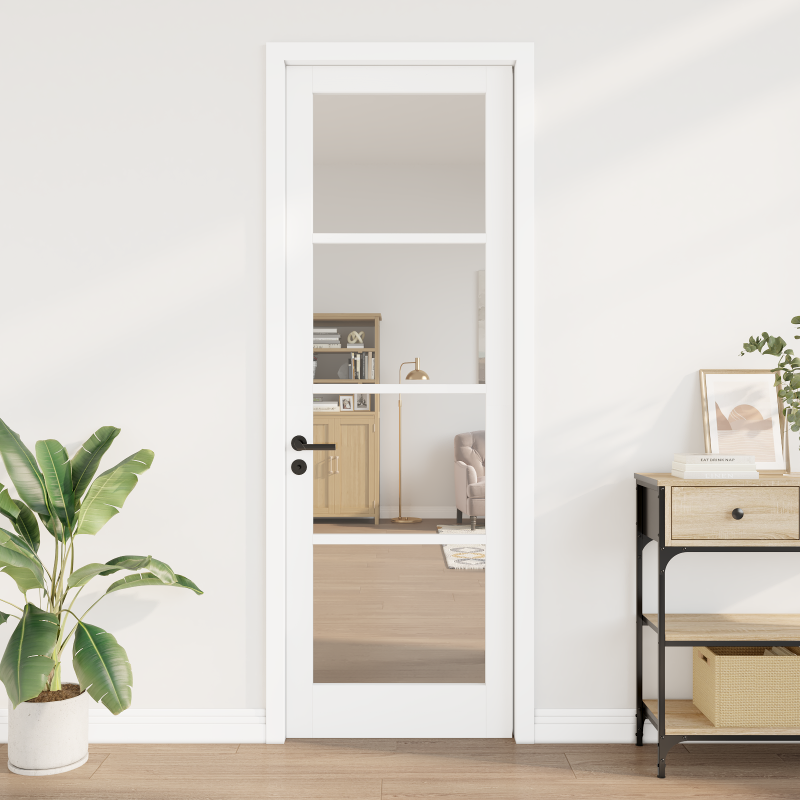 Interior Door with Glass "ORKDAL" White 78x232x4 cm - Image 3
