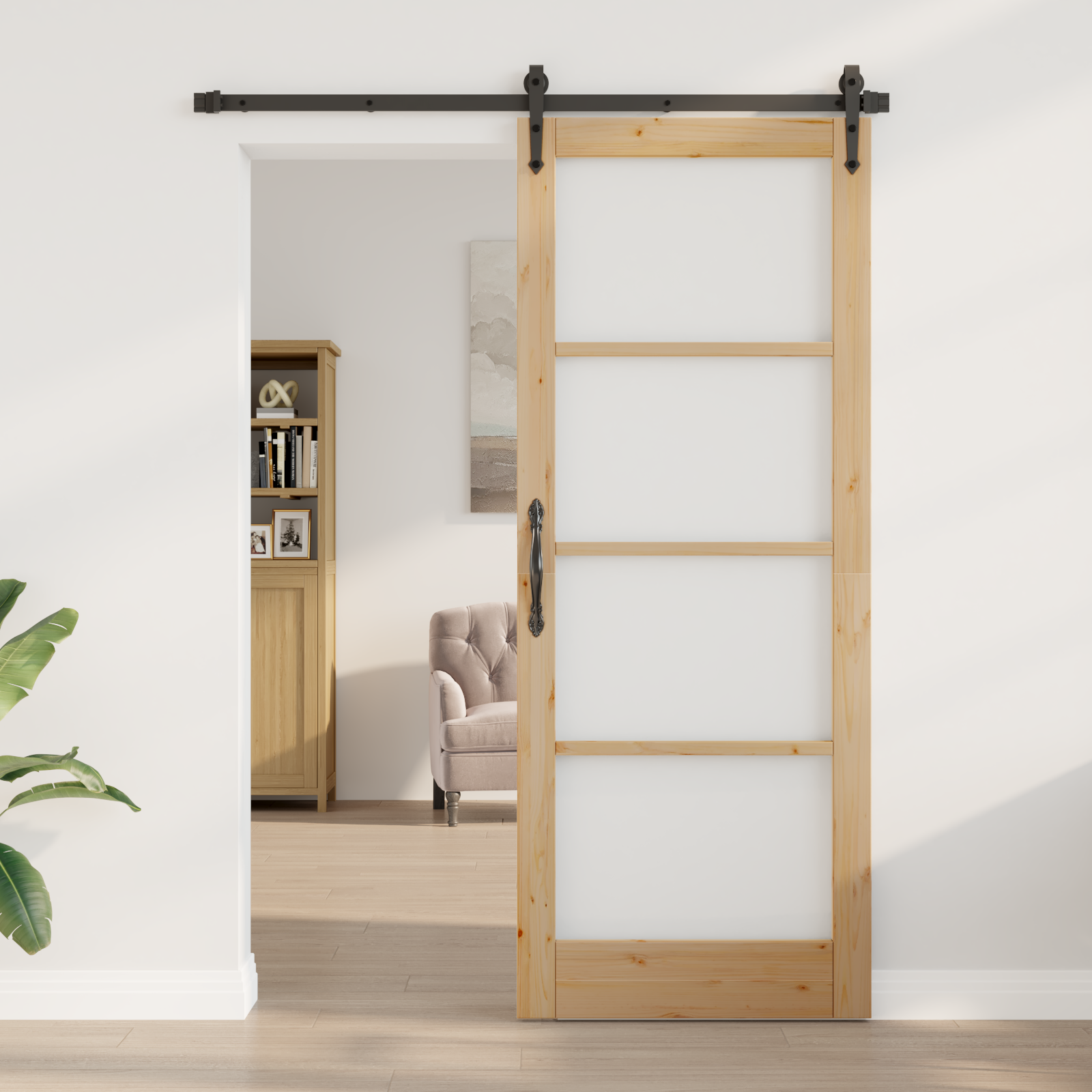 Interior Door with Glass "ORKDAL" 83x211x4 cm Solid Wood Pine