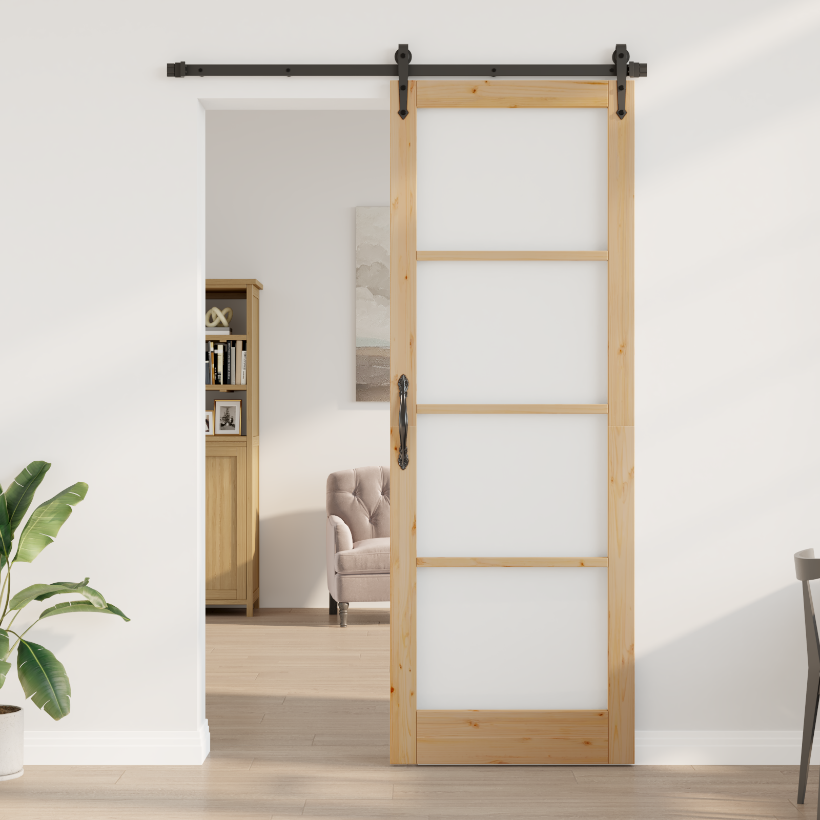 Interior Door with Glass "ORKDAL" 83x232x4 cm Solid Wood Pine