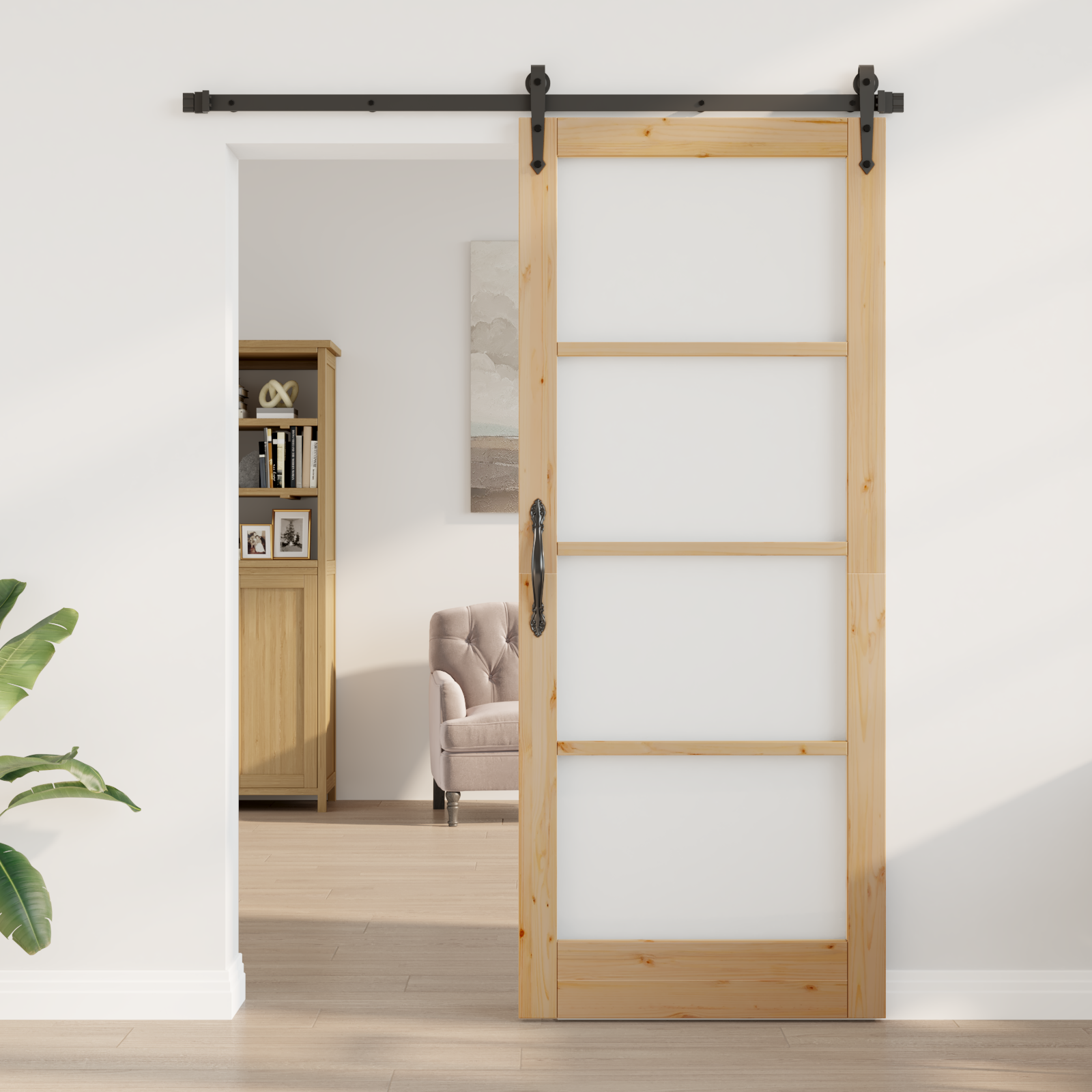 Interior Door with Glass "ORKDAL" 86x211x4 cm Solid Wood Pine