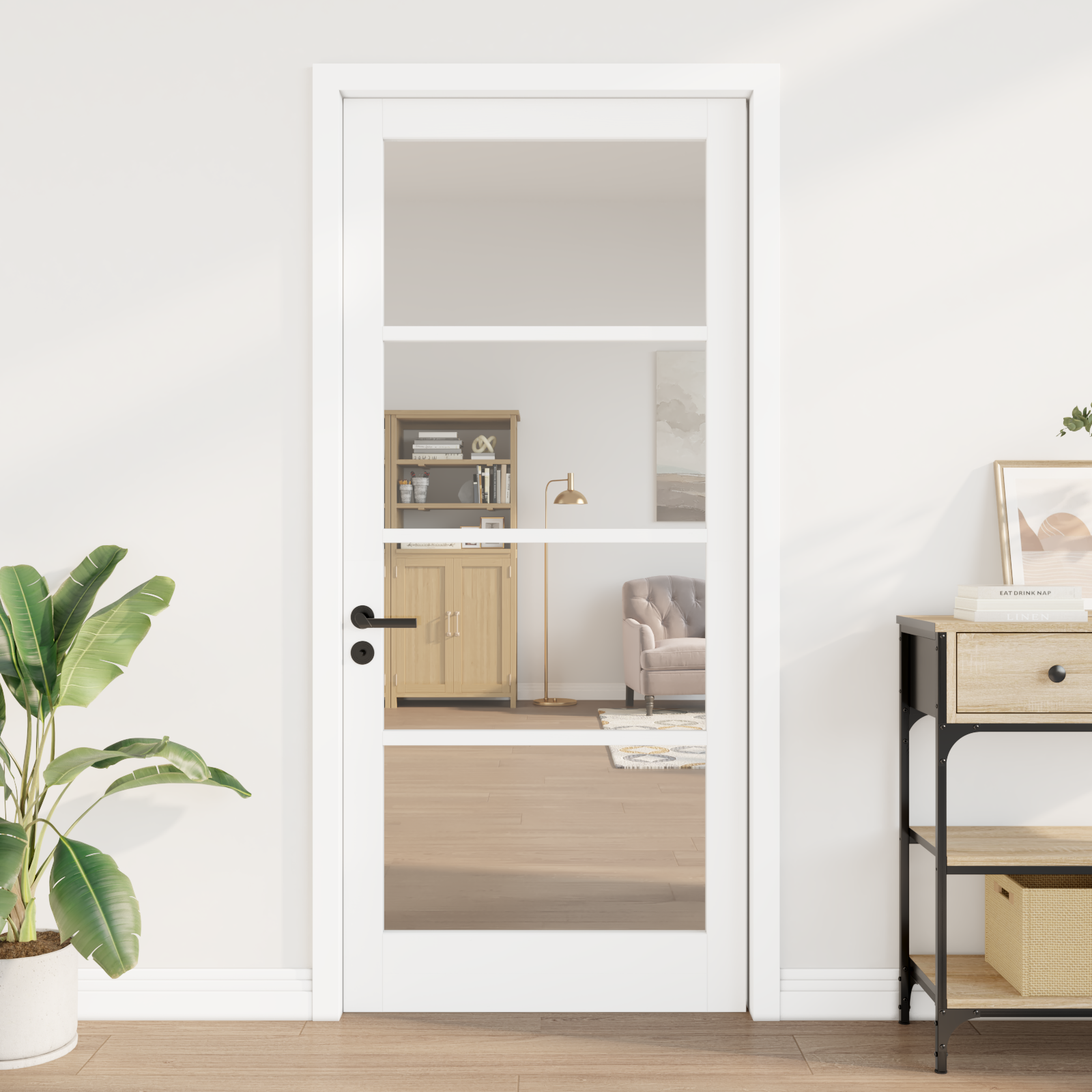 Interior Door with Glass "ORKDAL" White 93x211x4 cm - Image 3