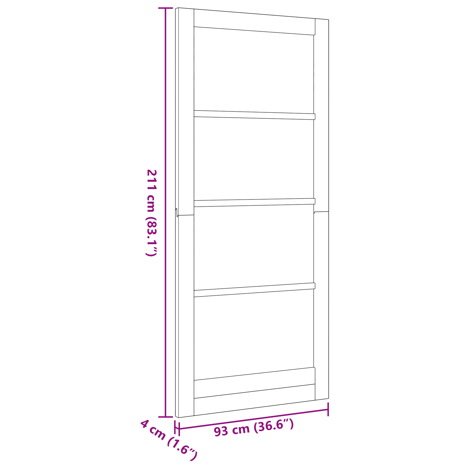Interior Door with Glass "ORKDAL" White 93x211x4 cm - Image 8
