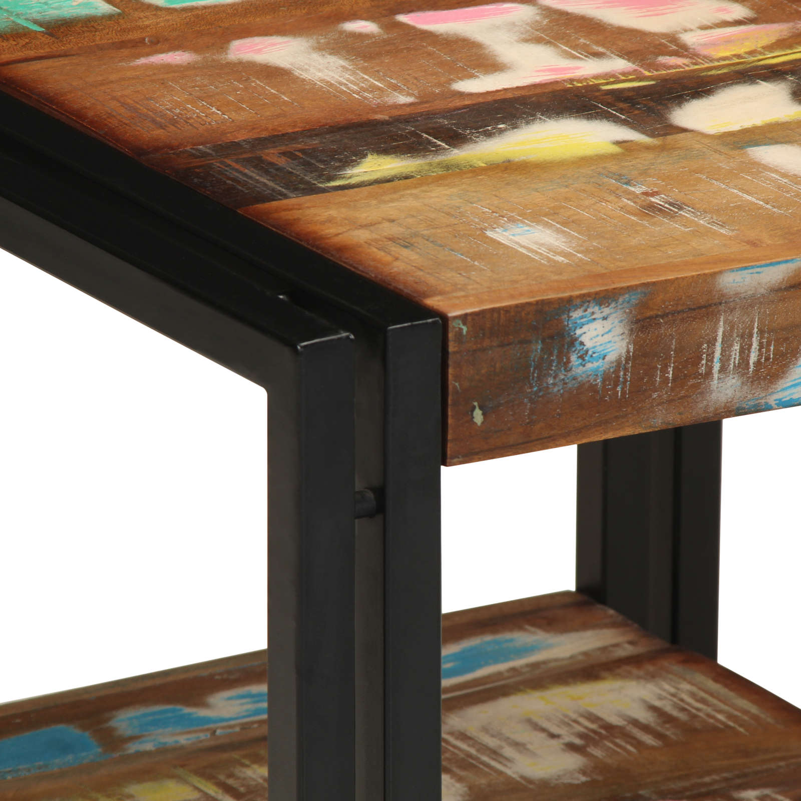Coffee Table Multicolour 40x50x38 cm Solid Wood Reclaimed - Image 6