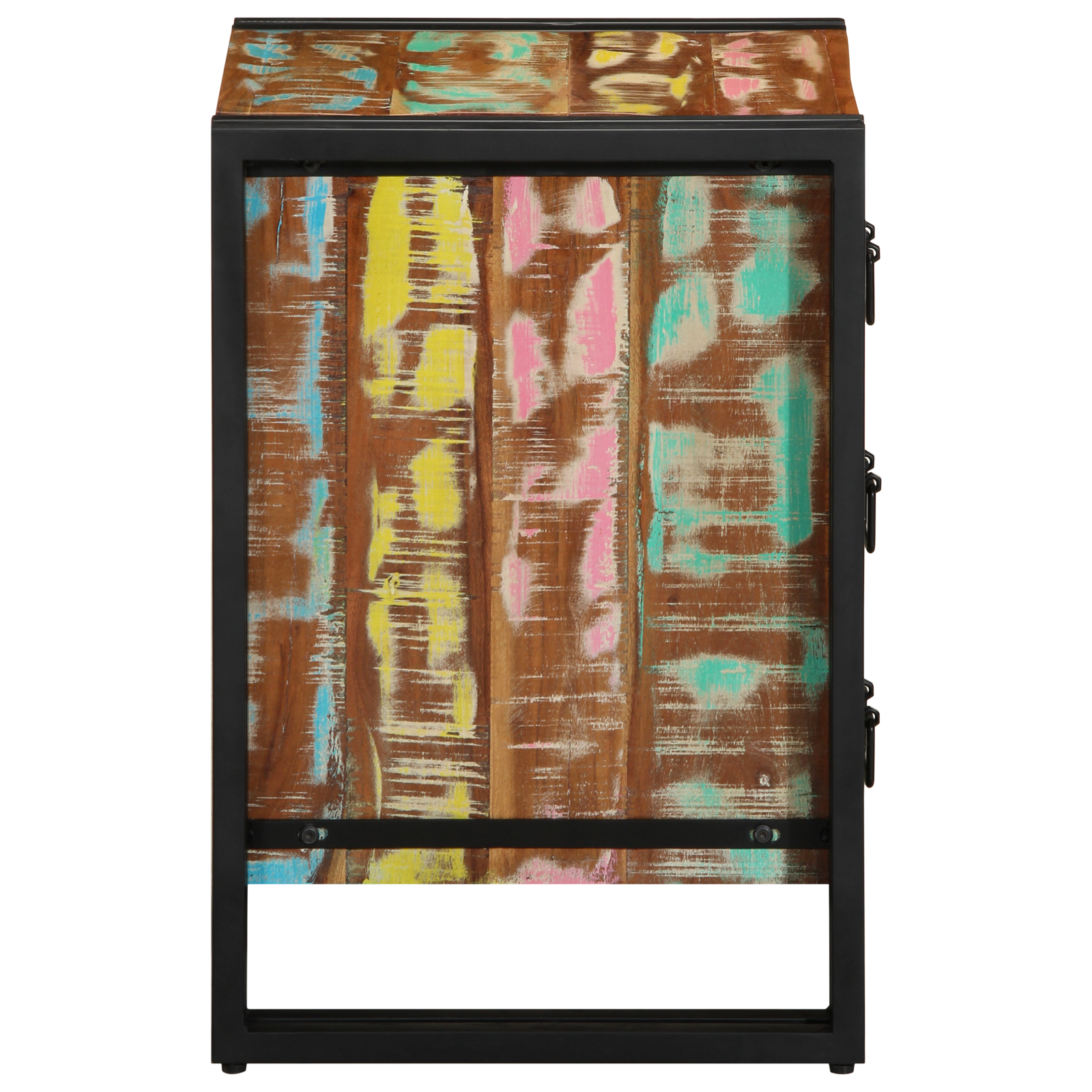 Bedside Cabinet - Multicolour, 40x35x50 cm, Solid Wood, Reclaimed - Image 7