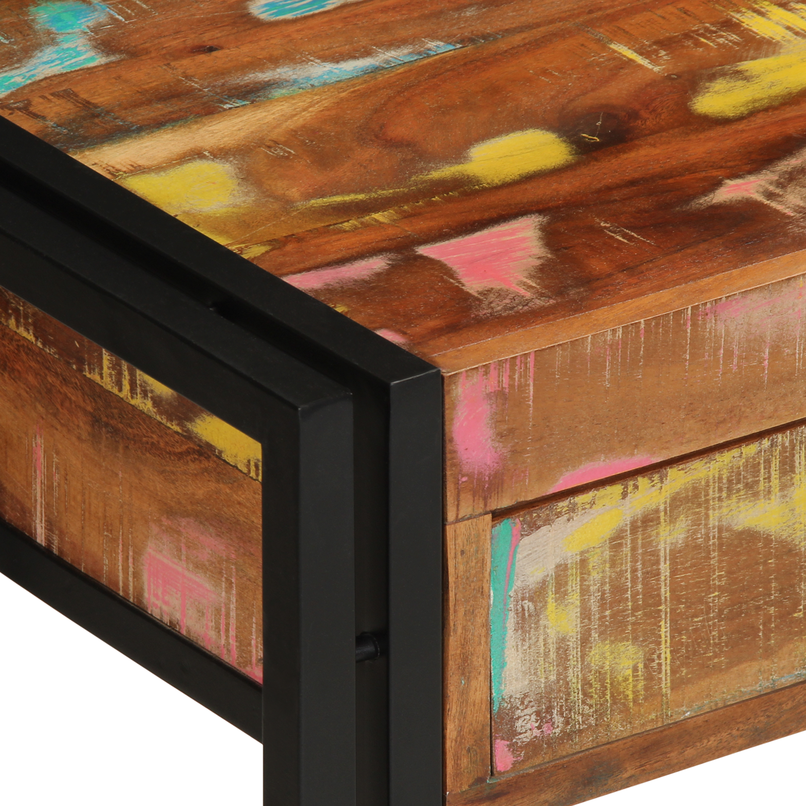 Console Table Multicolour 120x33x75 cm Solid Wood Reclaimed - Image 7