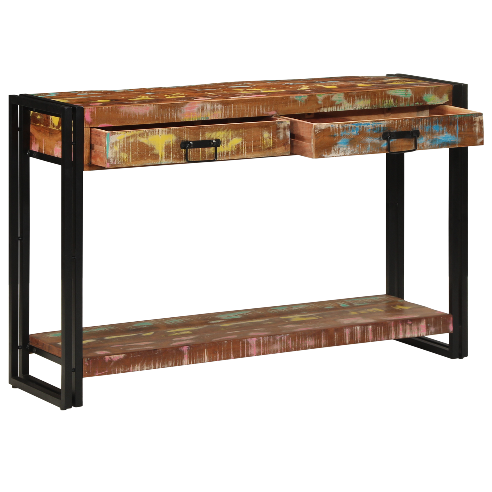 Console Tafel Meerkleurig 120x33x75 cm Massief Hout Gerecycled