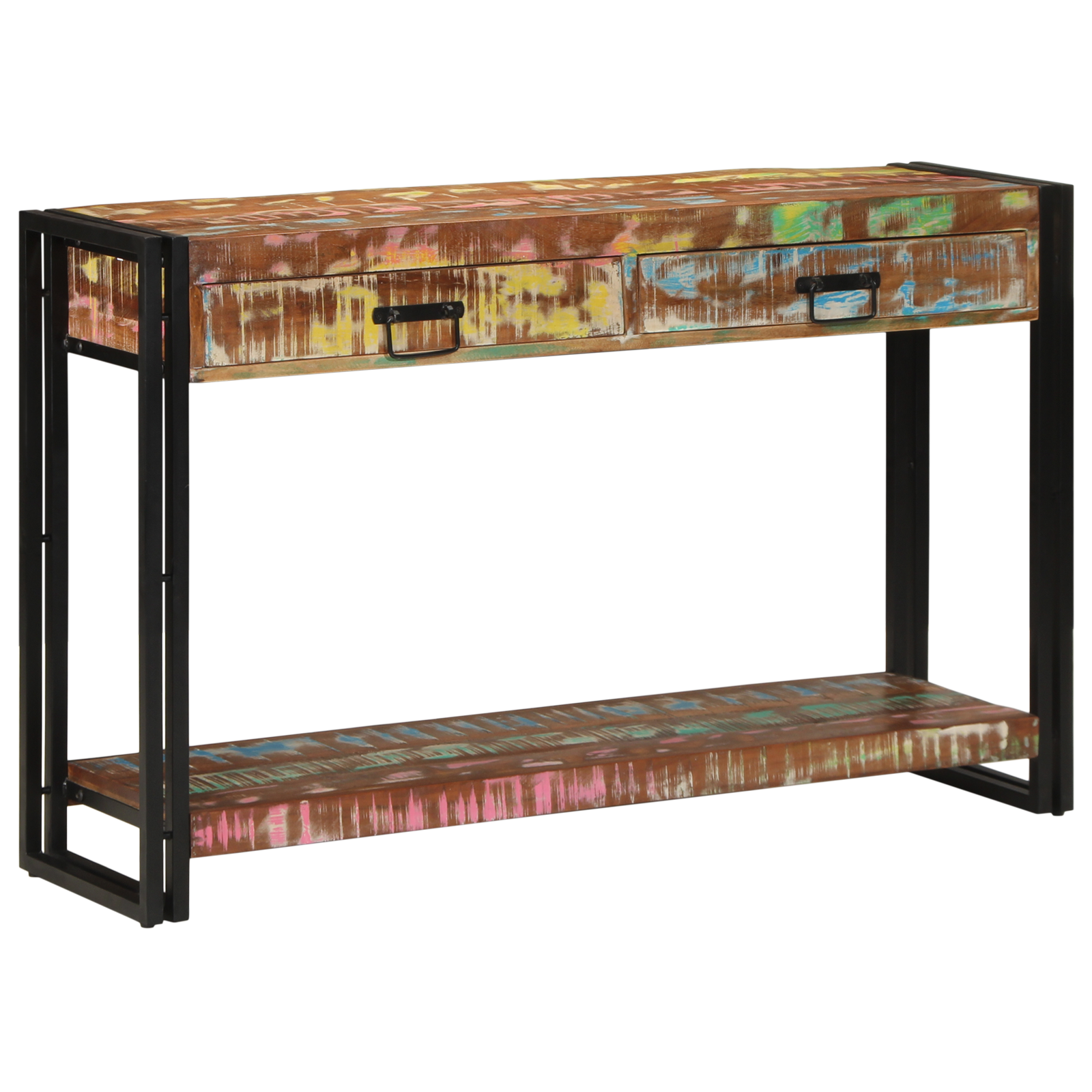 Console Table Multicolour 120x33x75 cm Solid Wood Reclaimed - Image 2