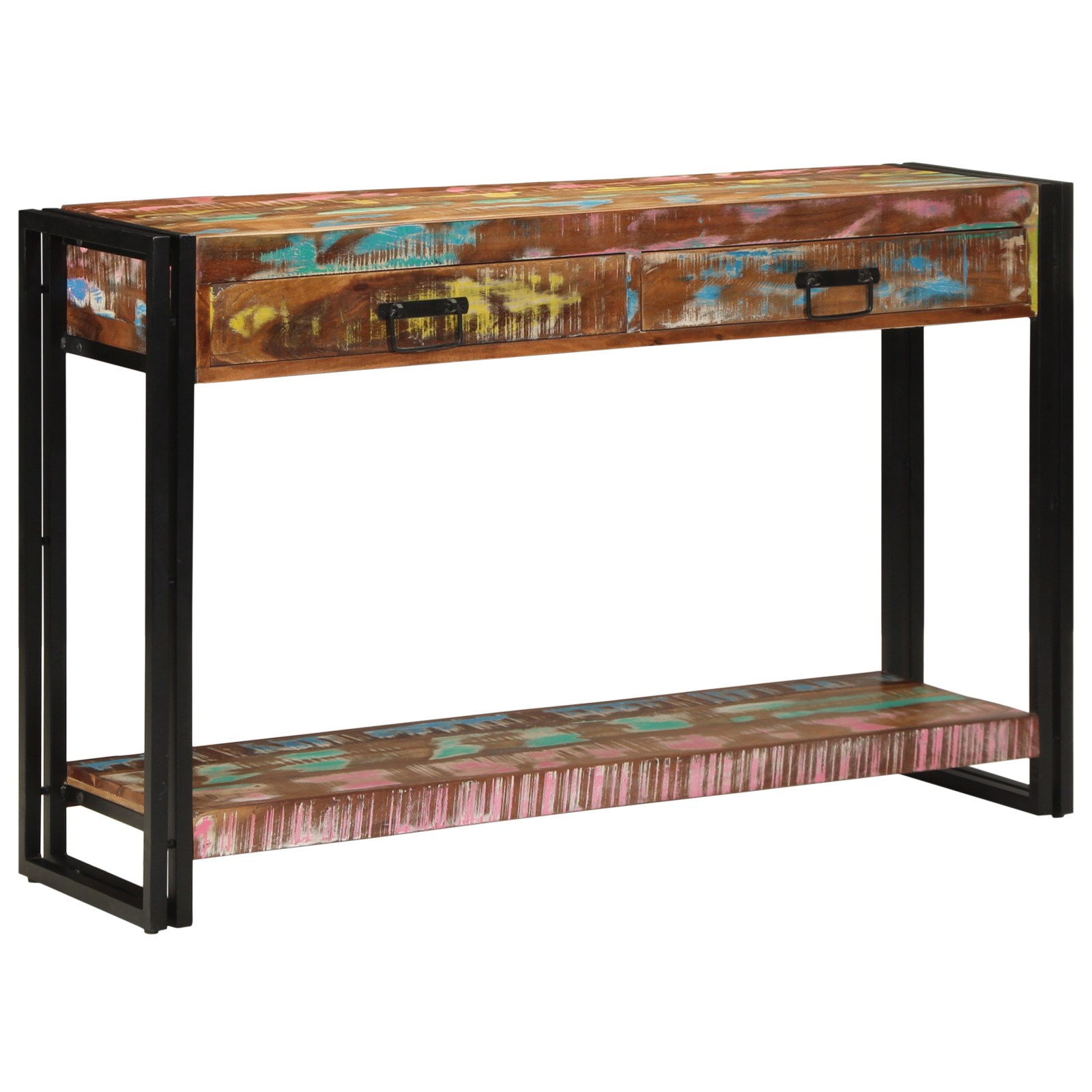Console Table Multicolour 120x33x75 cm Solid Wood Reclaimed - Image 3