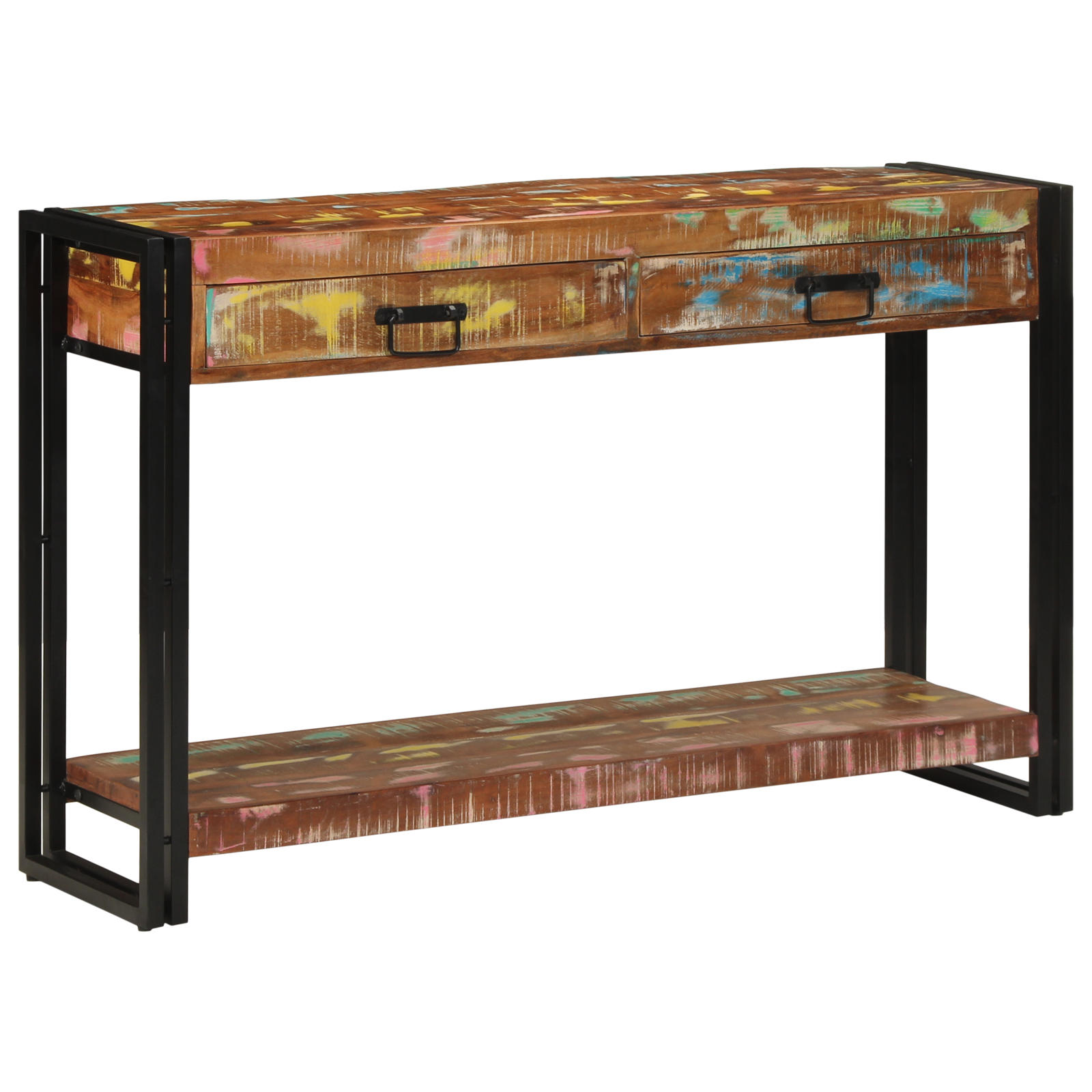 Console Table Multicolour 120x33x75 cm Solid Wood Reclaimed - Image 4