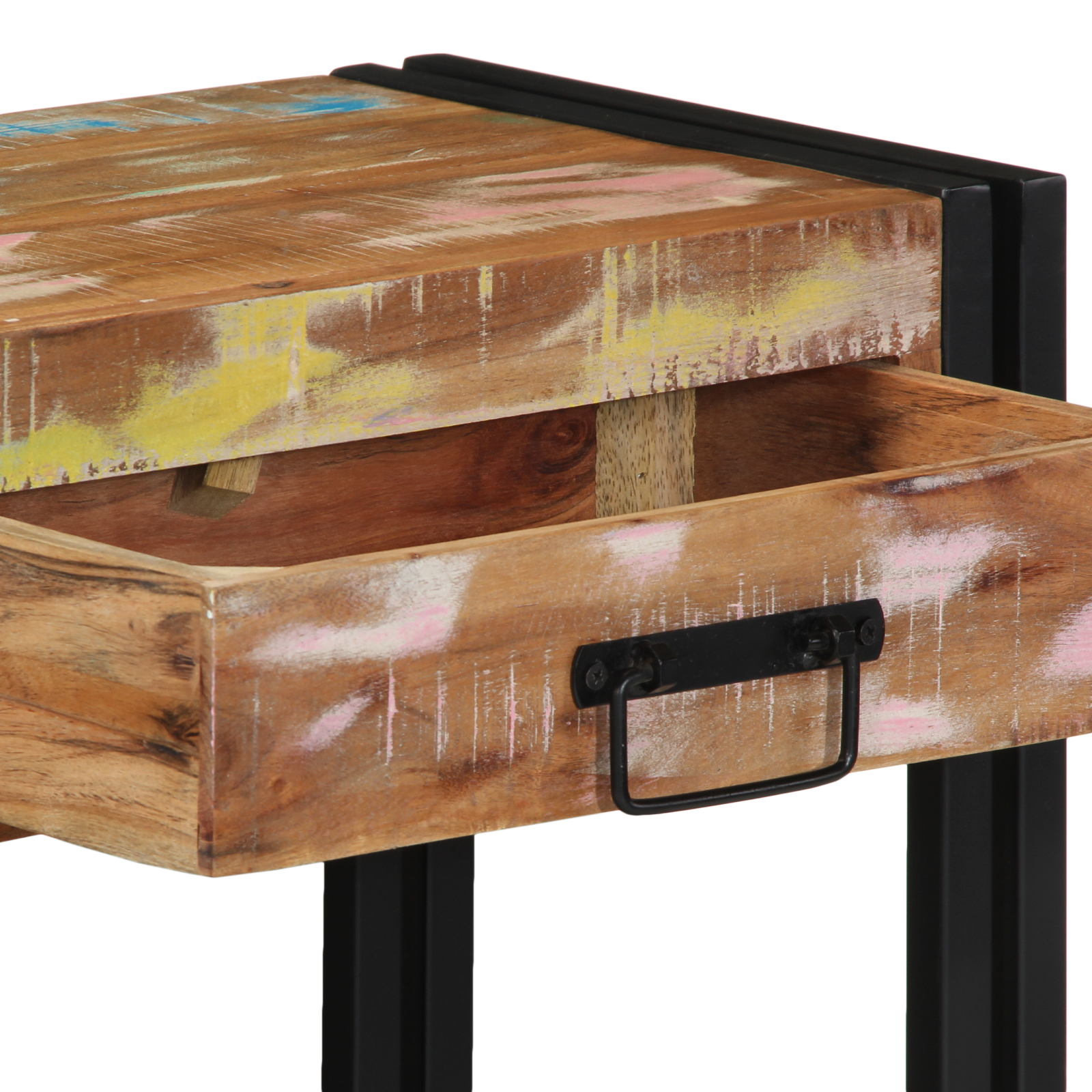 Console Table Multicolour Solid Reclaimed Wood and Metal - Image 9