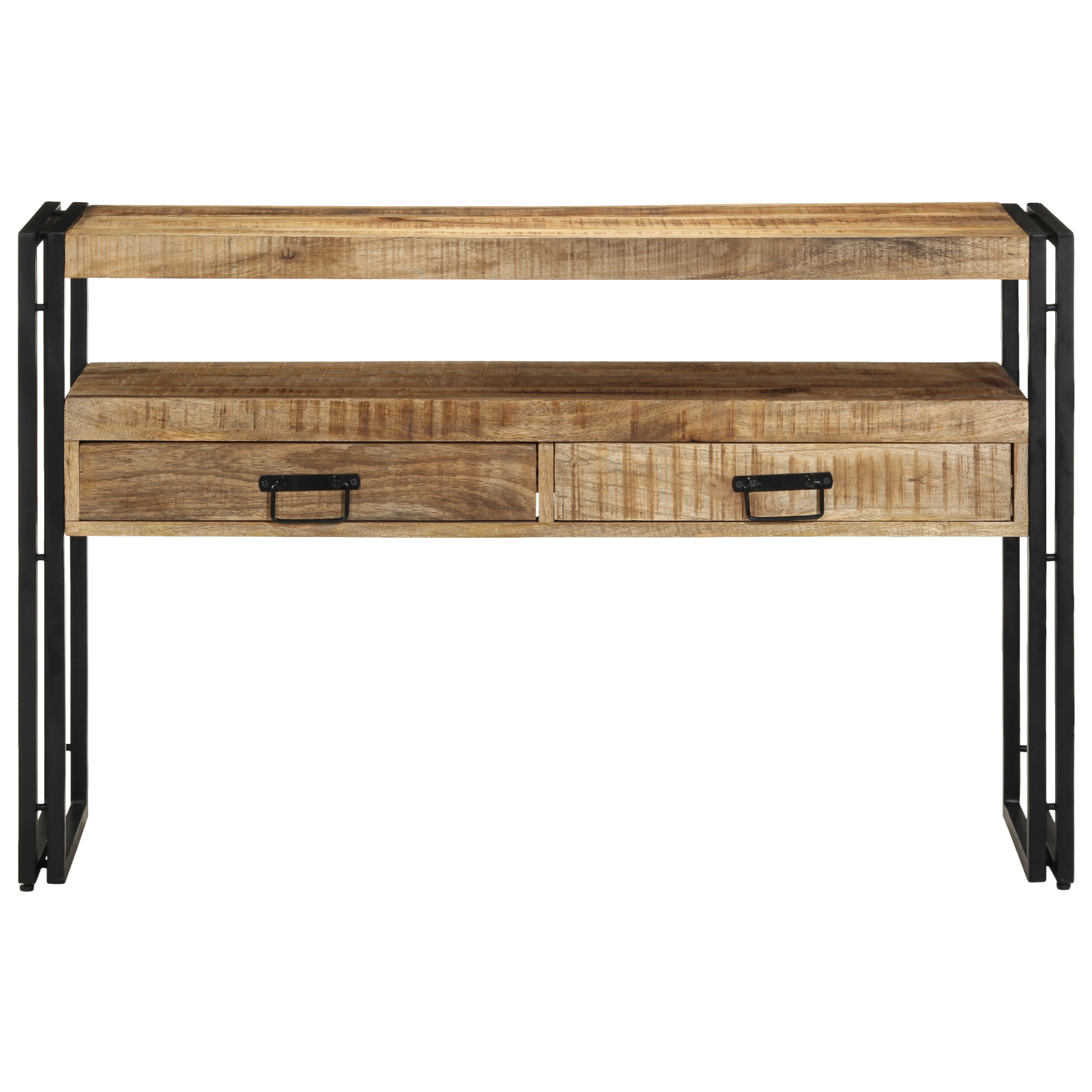 End Tables Black 120x33x75 cm Solid Mango Wood and Metal - Image 5