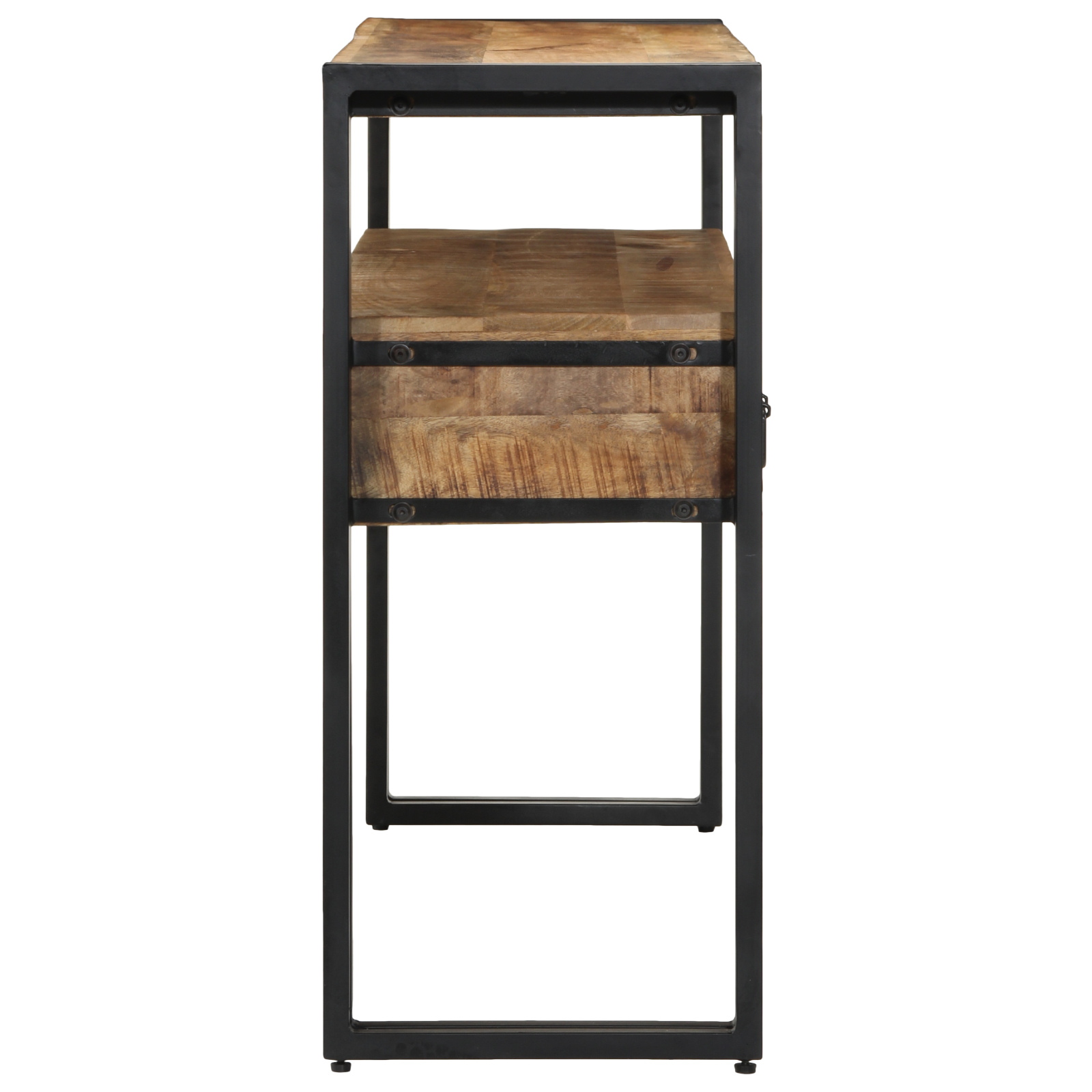 End Tables Black 120x33x75 cm Solid Mango Wood and Metal - Image 6