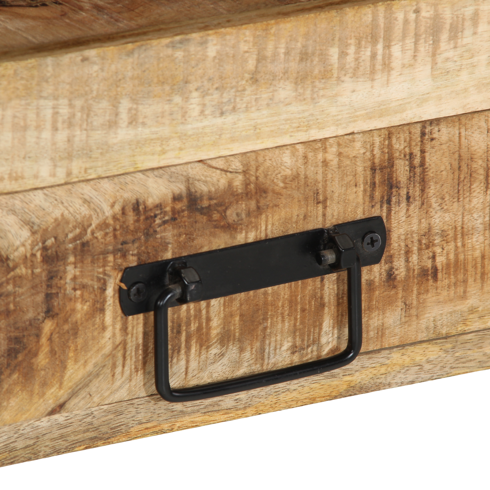 End Tables Black 90x33x75 cm Solid Mango Wood and Metal - Image 9