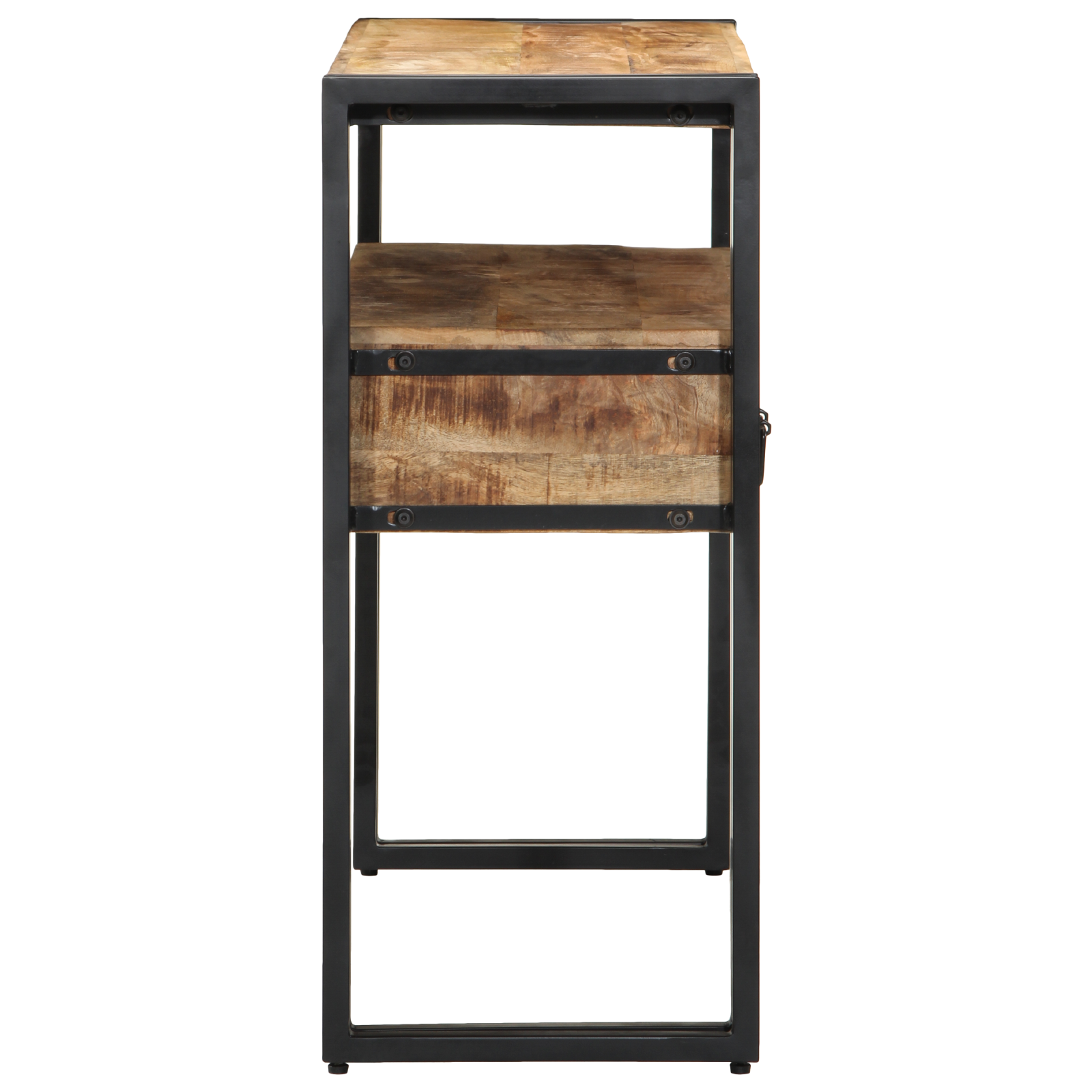 End Tables Black 90x33x75 cm Solid Mango Wood and Metal - Image 6
