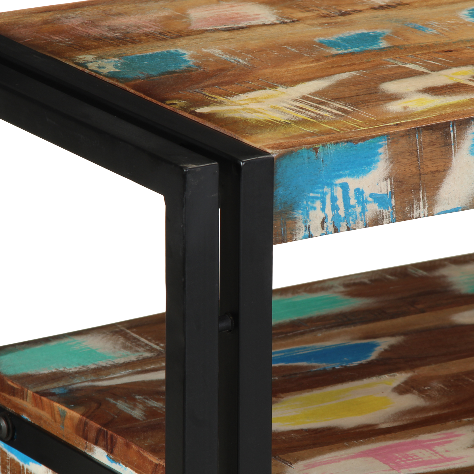 End Tables Multicolour 90x33x75 cm Solid Reclaimed Wood&Metal - Image 8