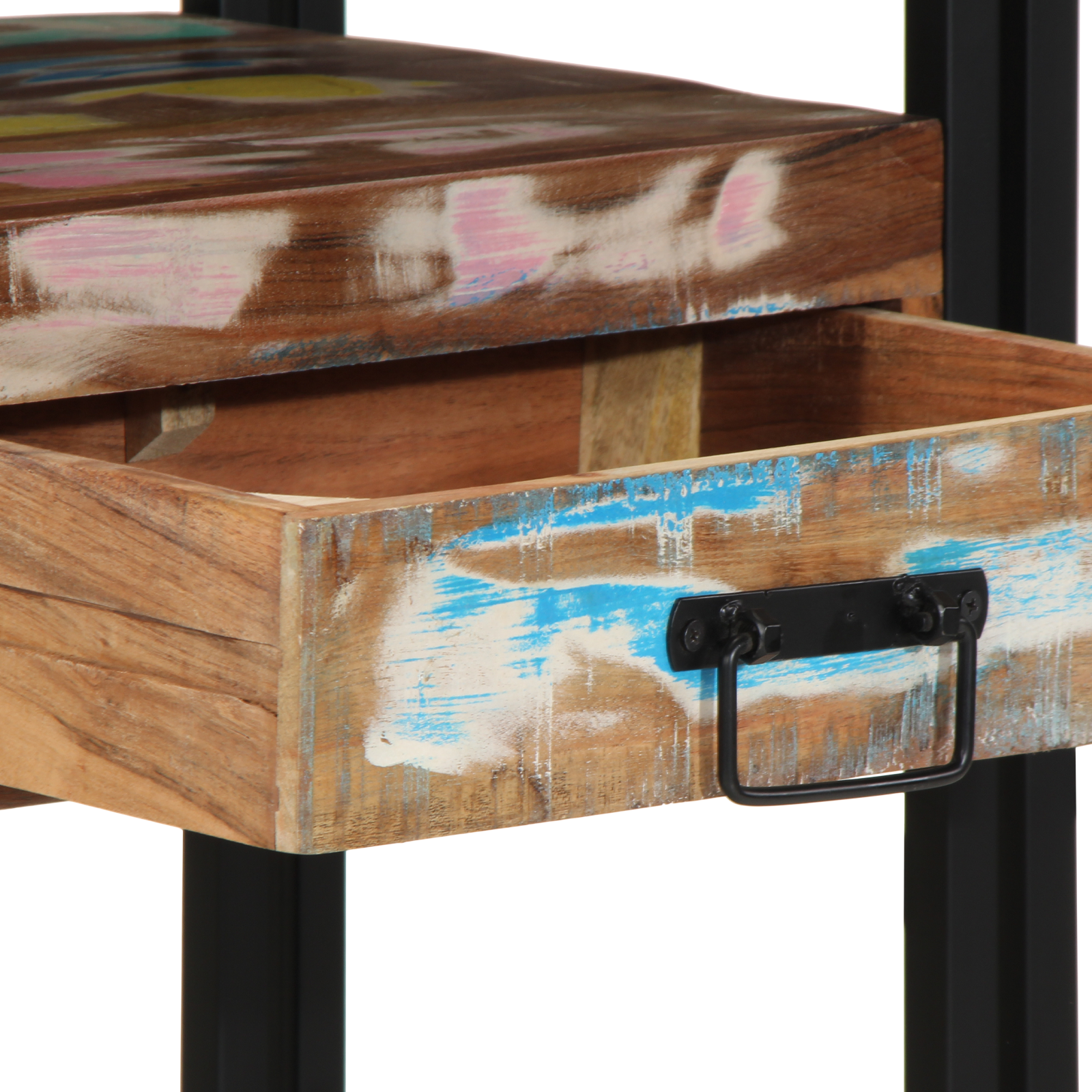 End Tables Multicolour 90x33x75 cm Solid Reclaimed Wood&Metal - Image 9