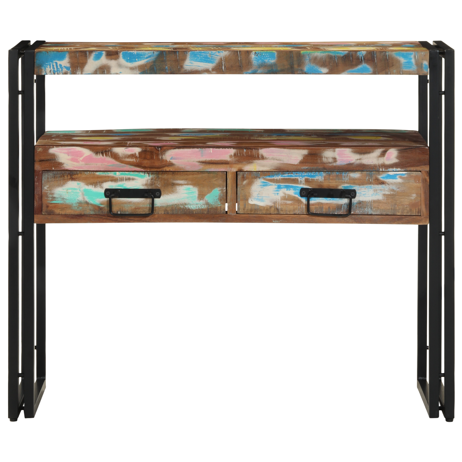End Tables Multicolour 90x33x75 cm Solid Reclaimed Wood&Metal - Image 5