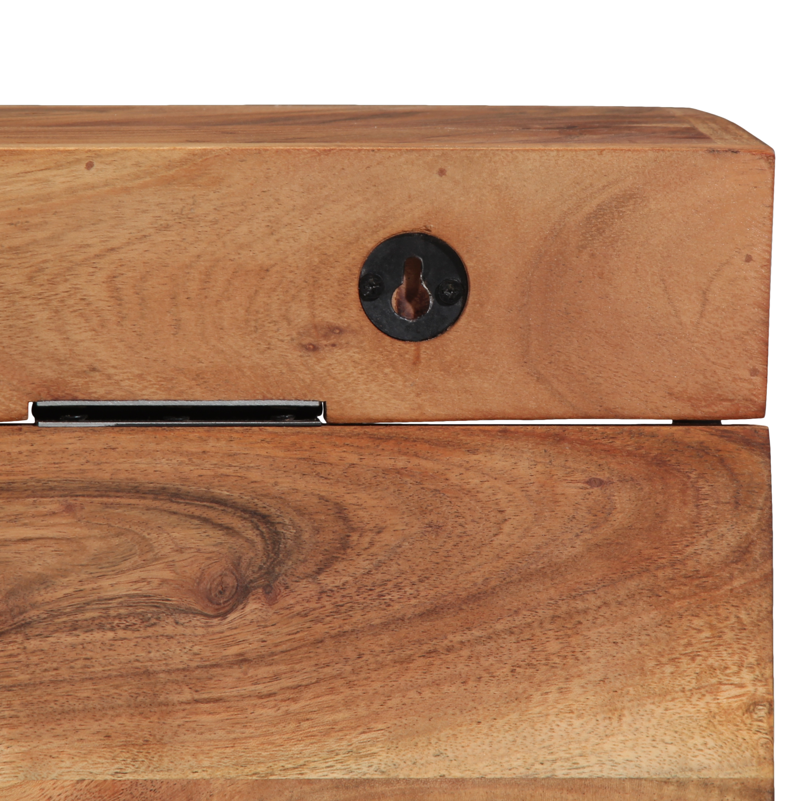 Coat Rack with Shelf Wall Mounted Solid Acacia Wood and Metal - Image 9