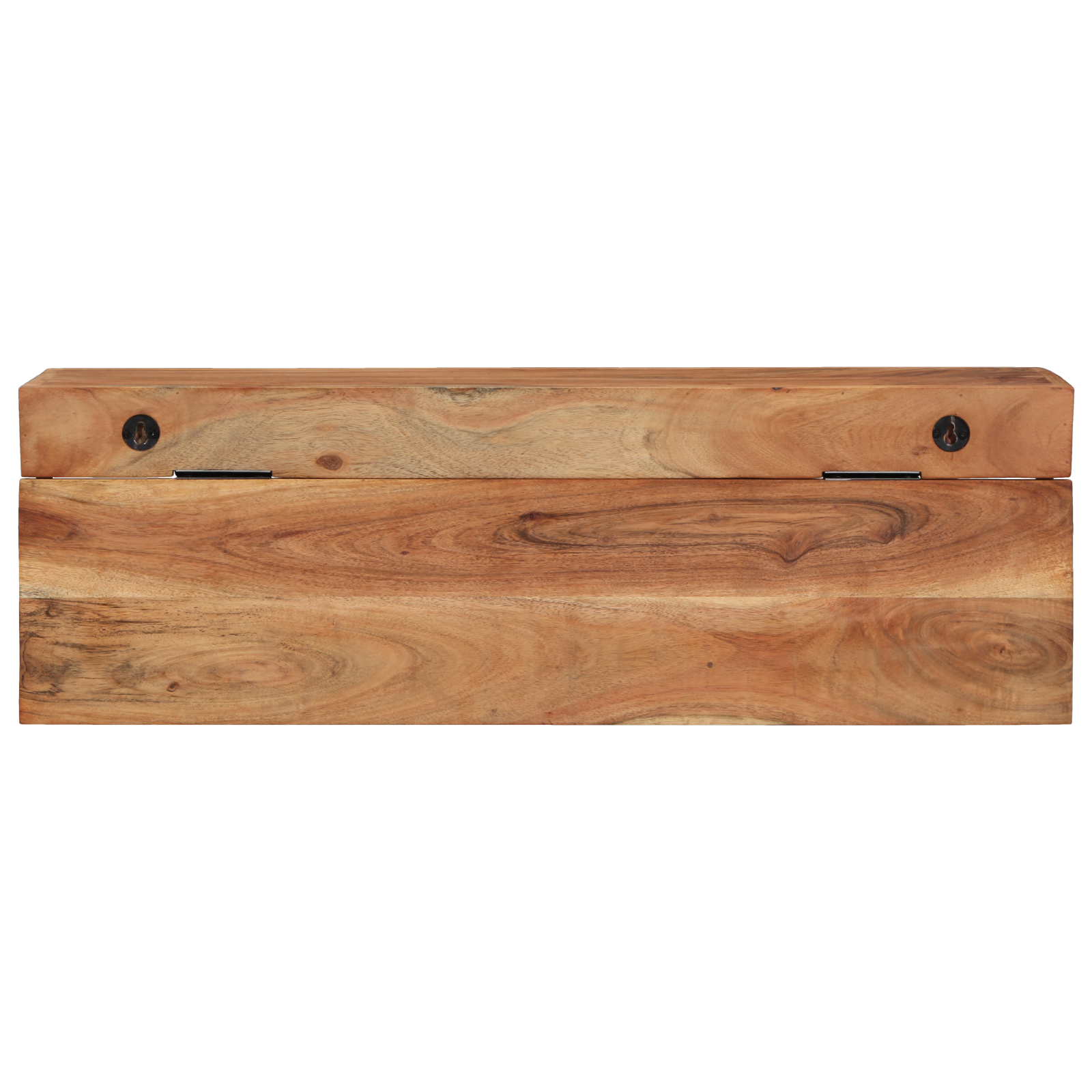 Coat Rack with Shelf Wall Mounted Solid Acacia Wood and Metal - Image 6