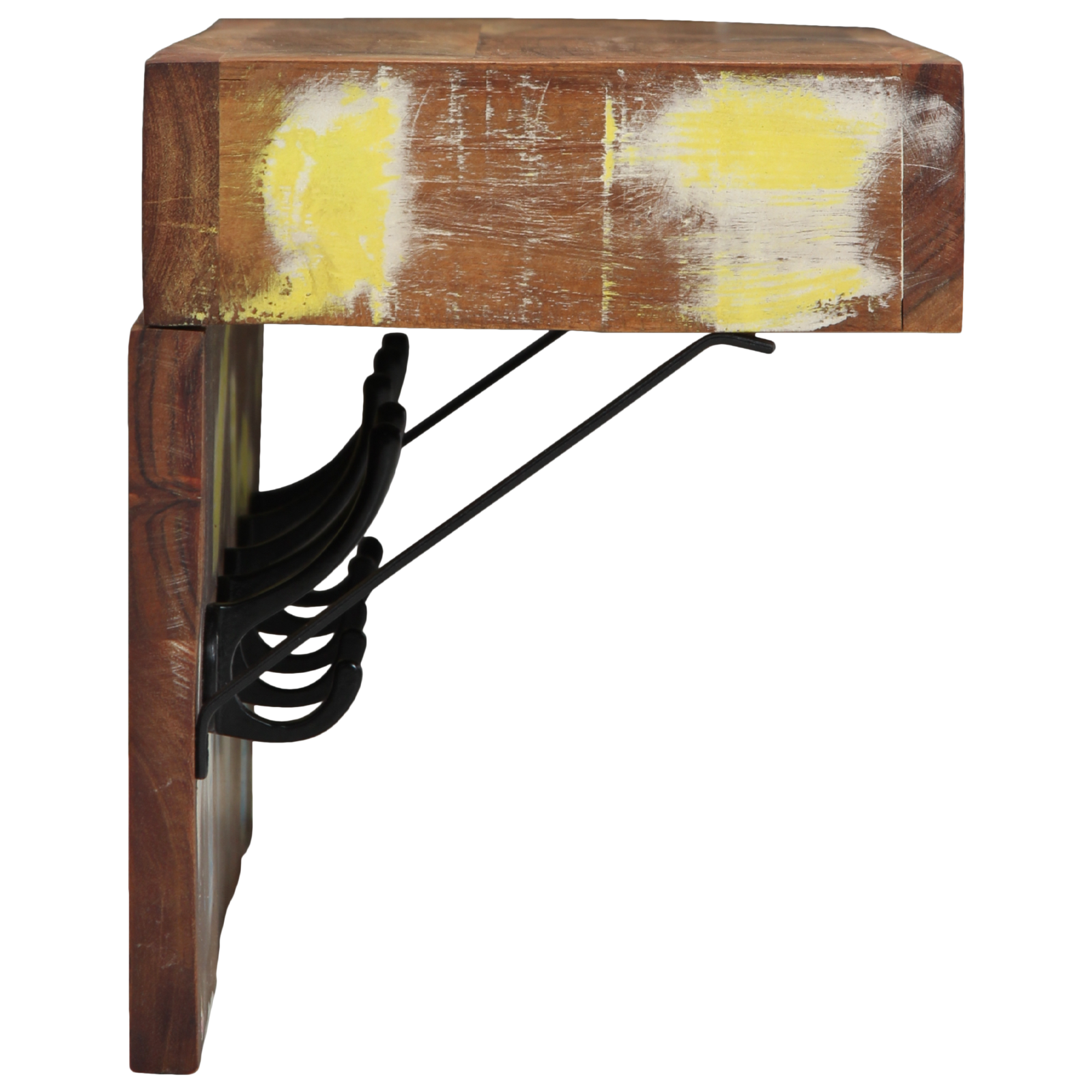 Coat Rack with Shelf Wall Mounted Solid Reclaimed Wood & Metal - Image 5