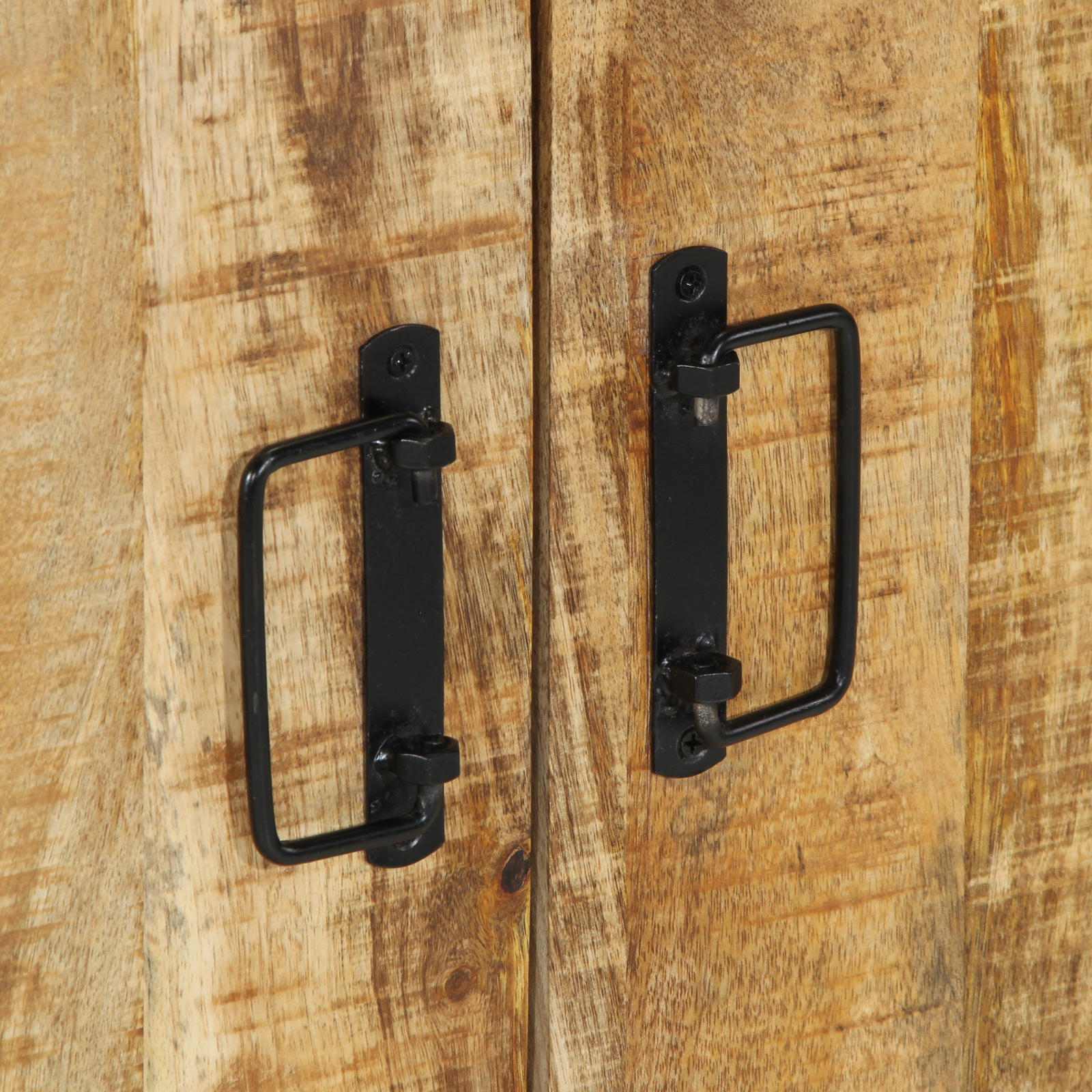 Shoe Cabinet Black 30x30x40 cm Solid Mango Wood and Steel - Image 9